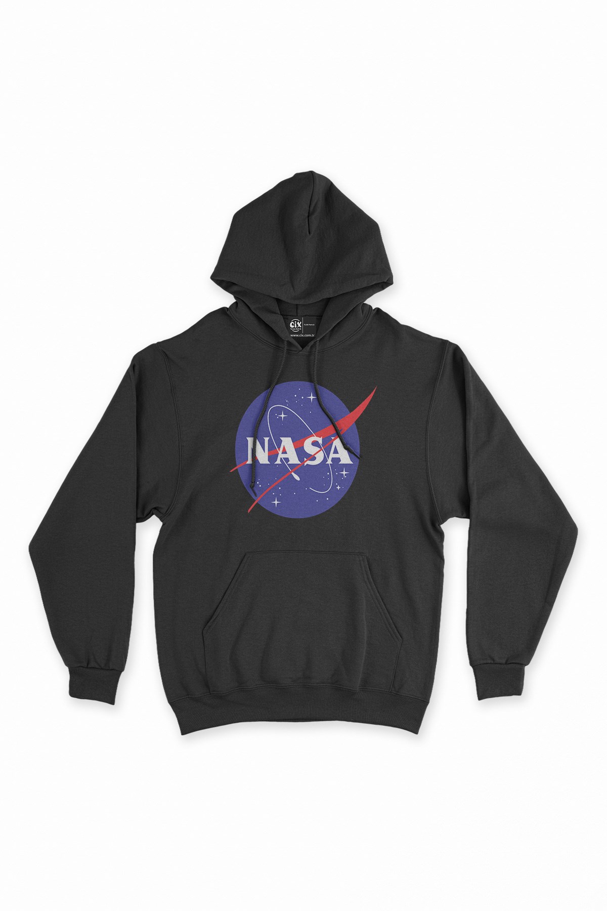 Nasa Siyah Kapşonlu Sweatshirt Hoodie