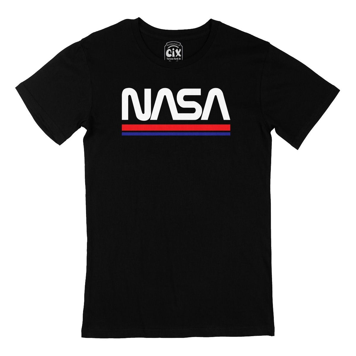 NASA Yazılı Siyah Tişört