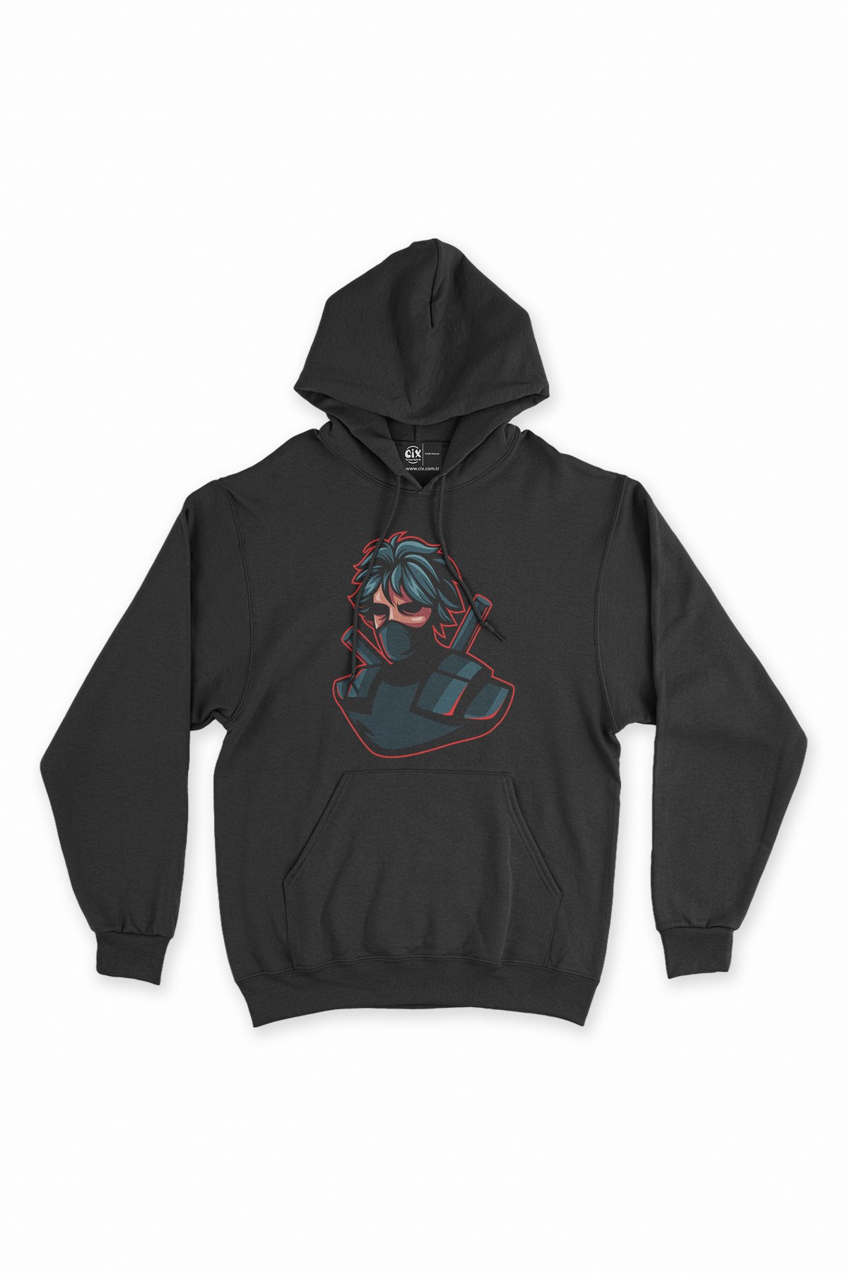 Ninja Assassin Siyah Kapşonlu Sweatshirt Hoodie