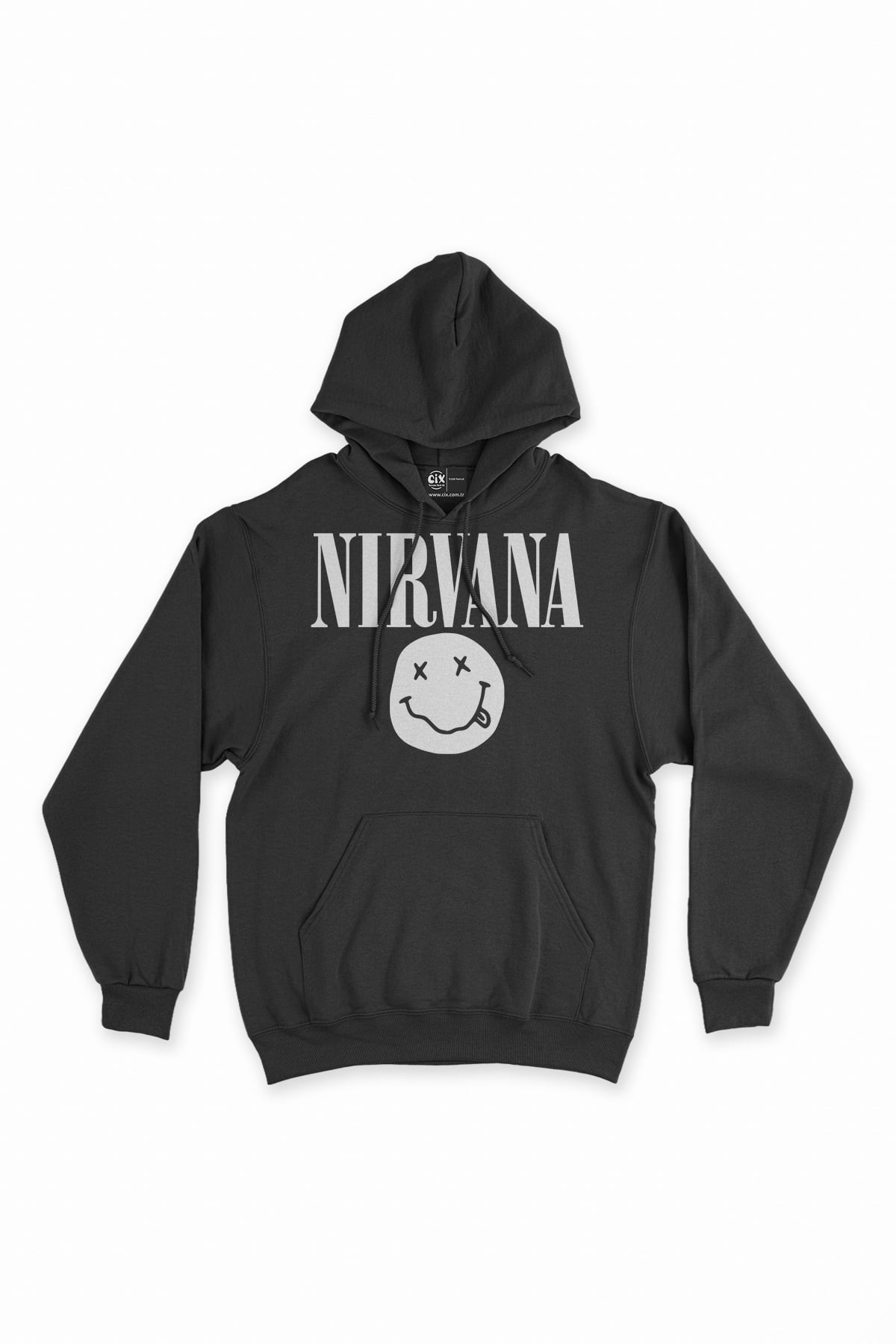 Nirvana Sarı Tasarım Siyah Sweatshirt Hoodie