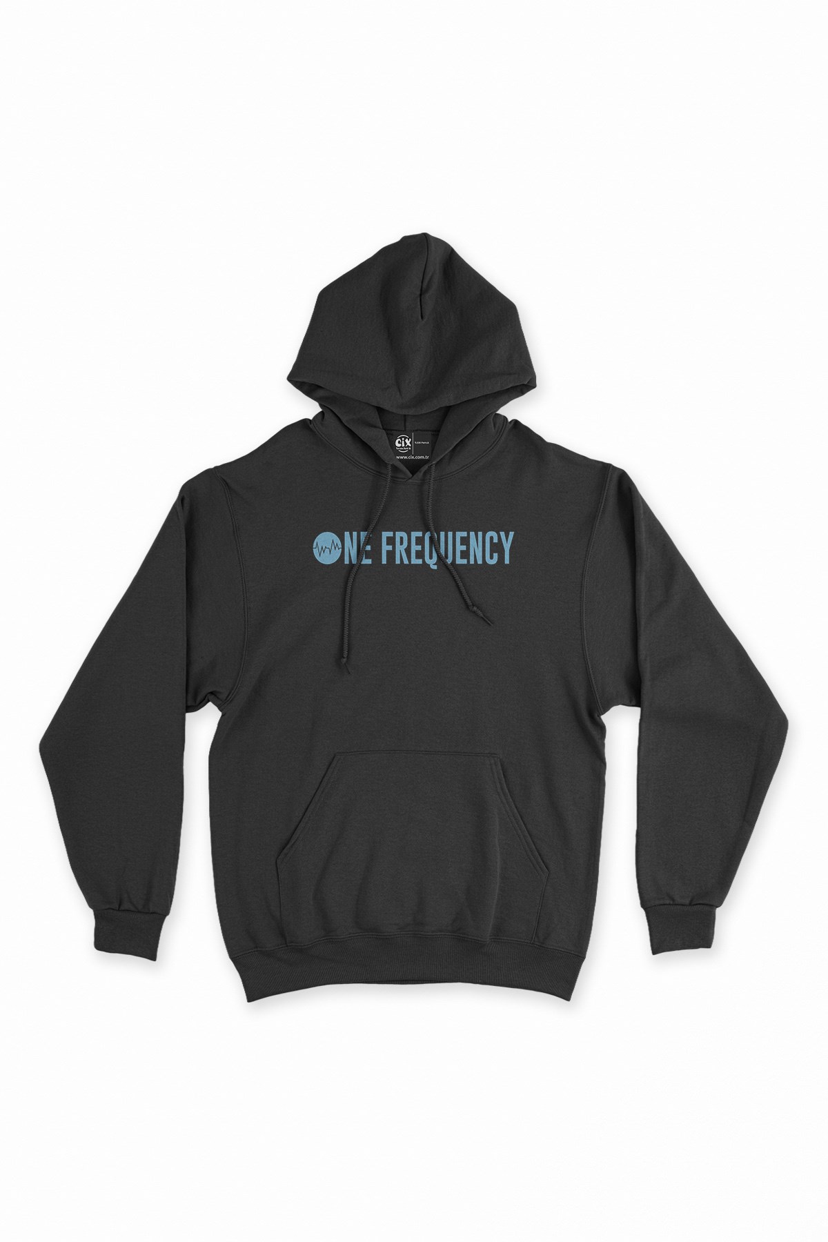 No Frequency Siyah Kapşonlu Sweatshirt Hoodie