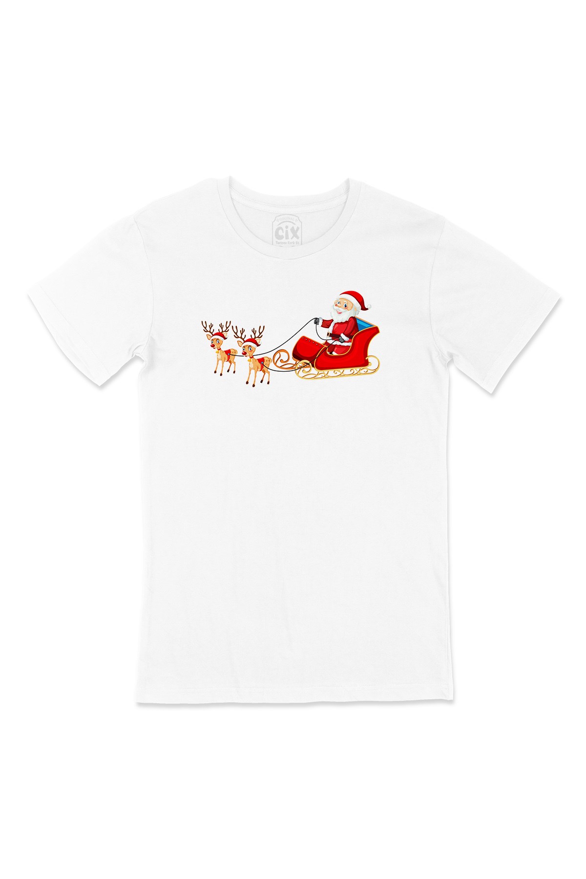 Noel Baba ve Geyikli Yılbaşı Tişört