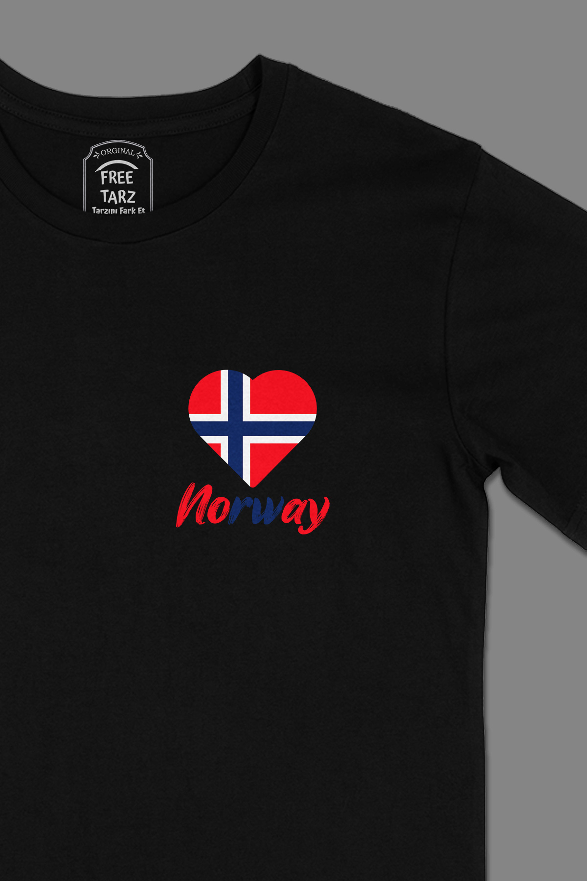 Norveç Baskılı Cep Tasarım Siyah Tişört Norveç Baskılı Cep Tasarım Siyah Tişört - Ücretsiz Kargo