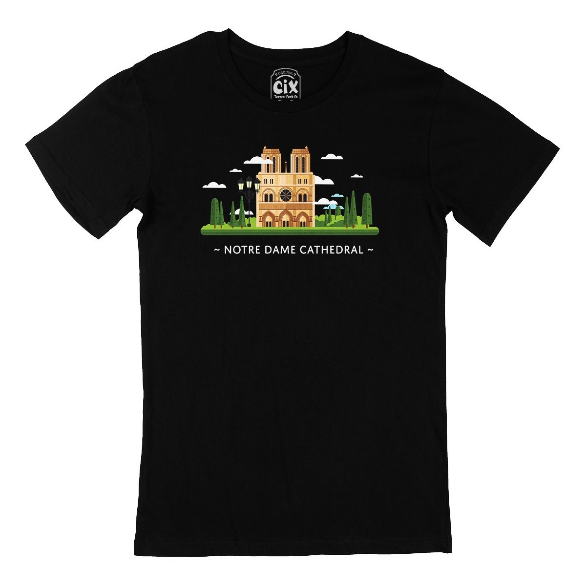Notre Dame Katedrali Siyah Tişört