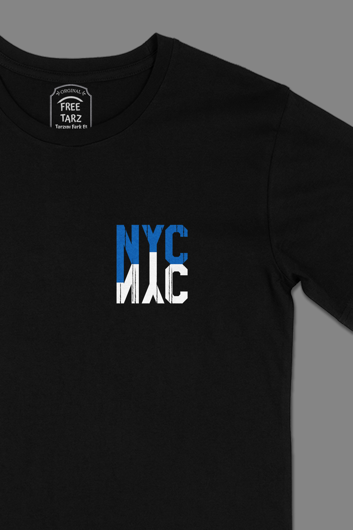 NYC Mirror Cep Tasarımlı Siyah Tişört NYC Mirror Cep Tasarımlı Siyah Tişört - Ücretsiz Kargo