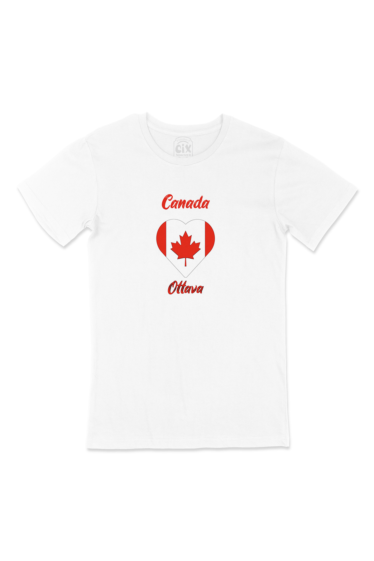 Ottava Canada Bayraklı Kalpli Tişört