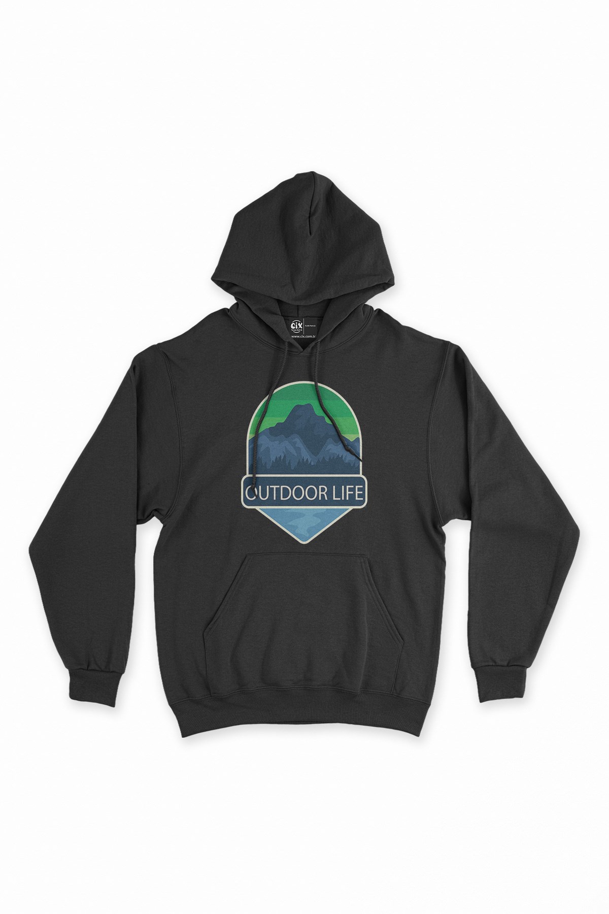 Outdoor Life Siyah Kapşonlu Sweatshirt Hoodie