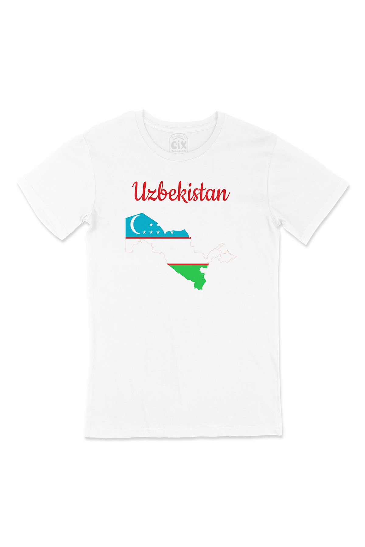 Özbekistan Haritalı ve Bayraklı Tişört