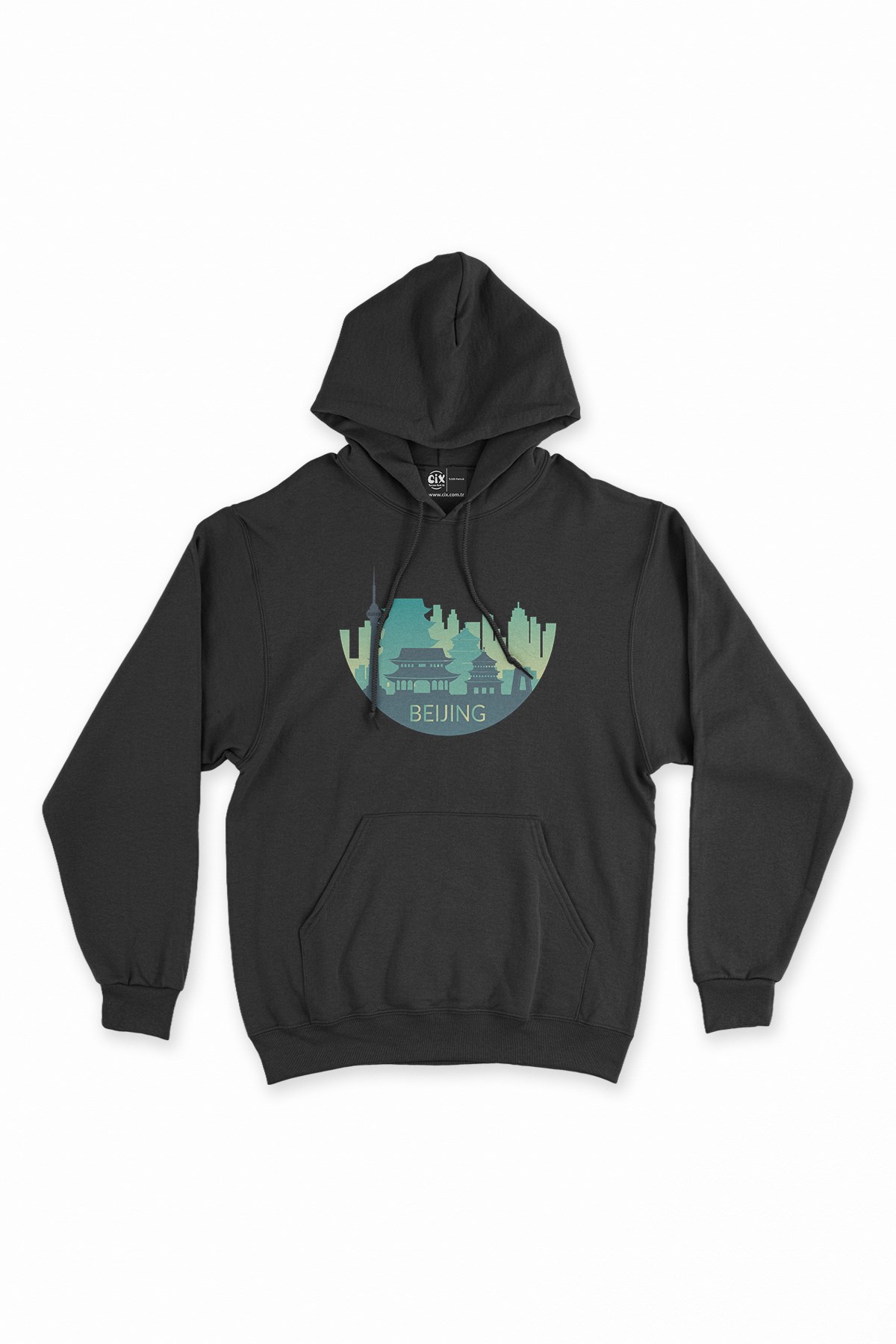 Pekin Siyah Kapşonlu Sweatshirt Hoodie