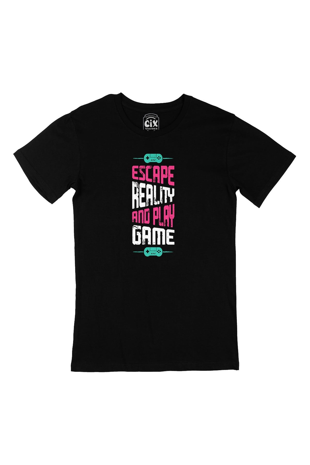 Pembe Escape Reality Siyah Tişört