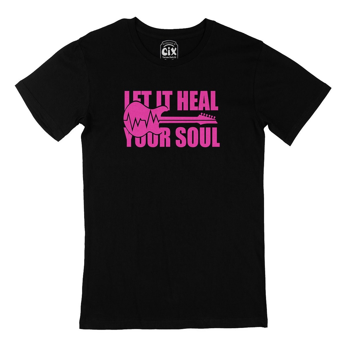 Pembe Let It Heal Your Soul Siyah Tişört