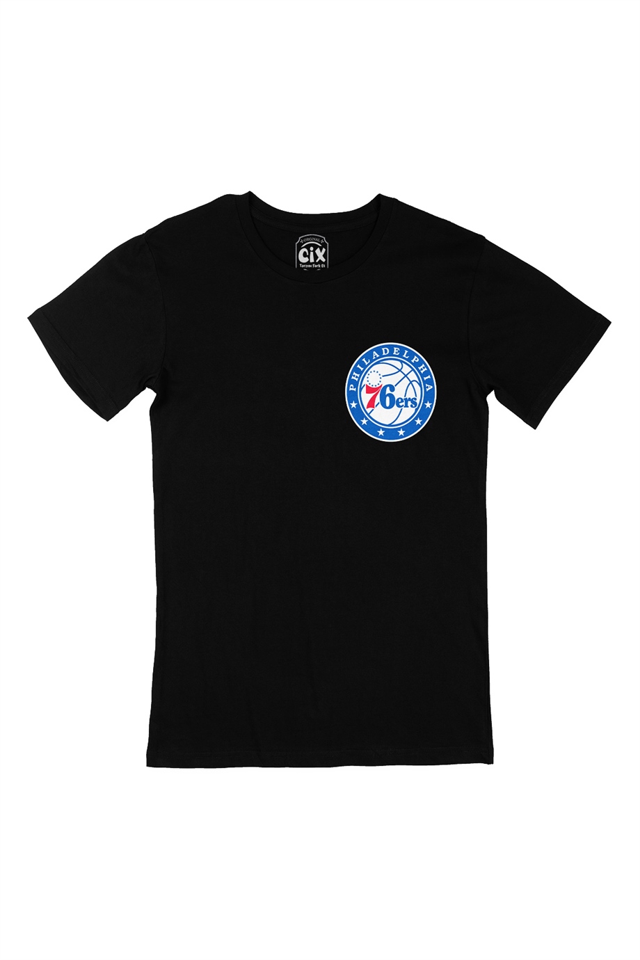 Philidephia 76ers Cep Logo Tasarımlı Siyah Tişört