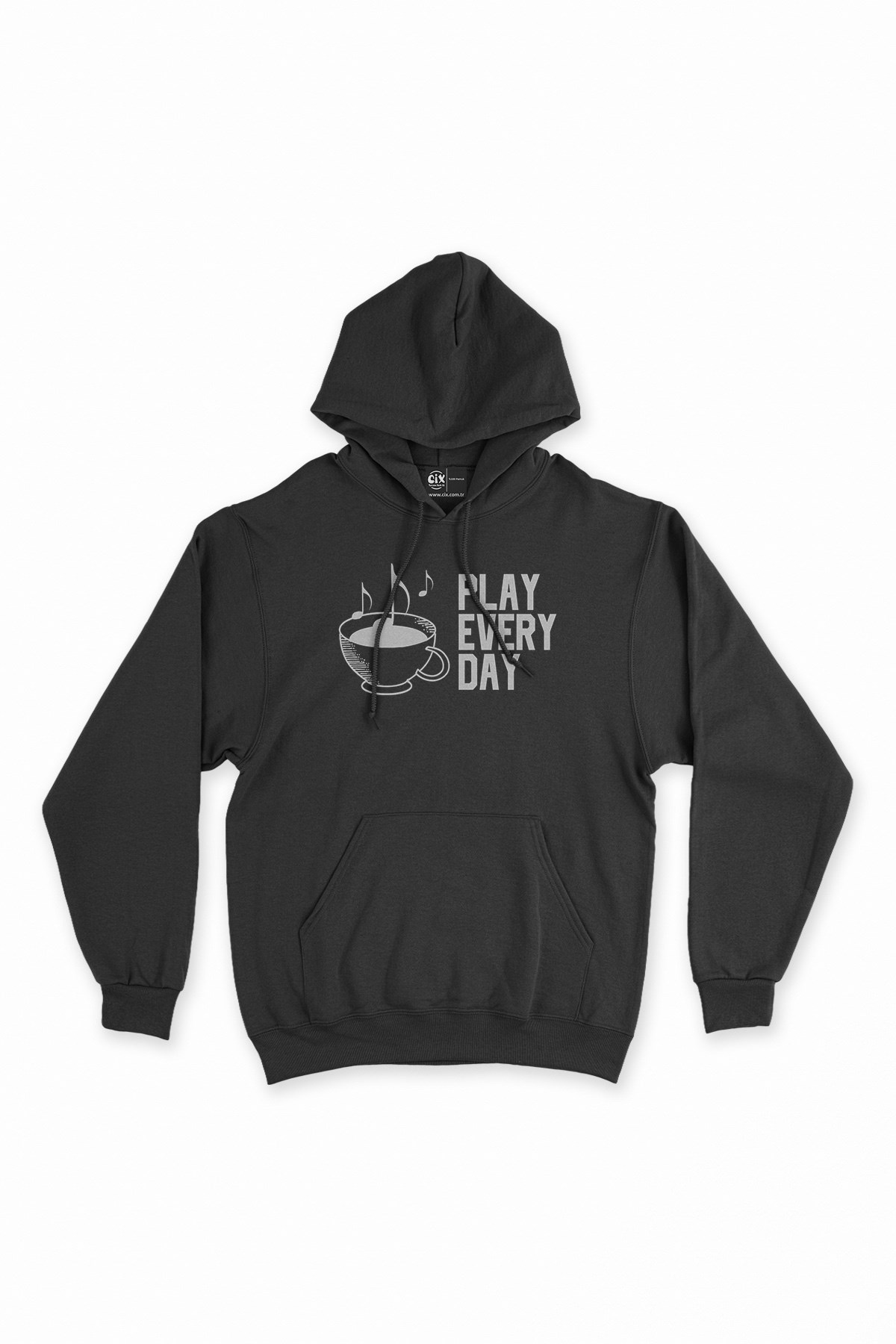 Play Every Day Siyah Kapşonlu Sweatshirt Hoodie