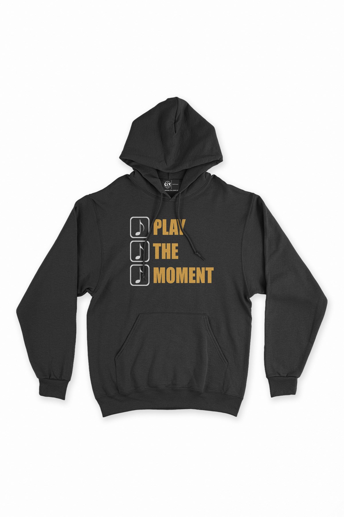 Play The Moment Siyah Kapşonlu Sweatshirt Hoodie