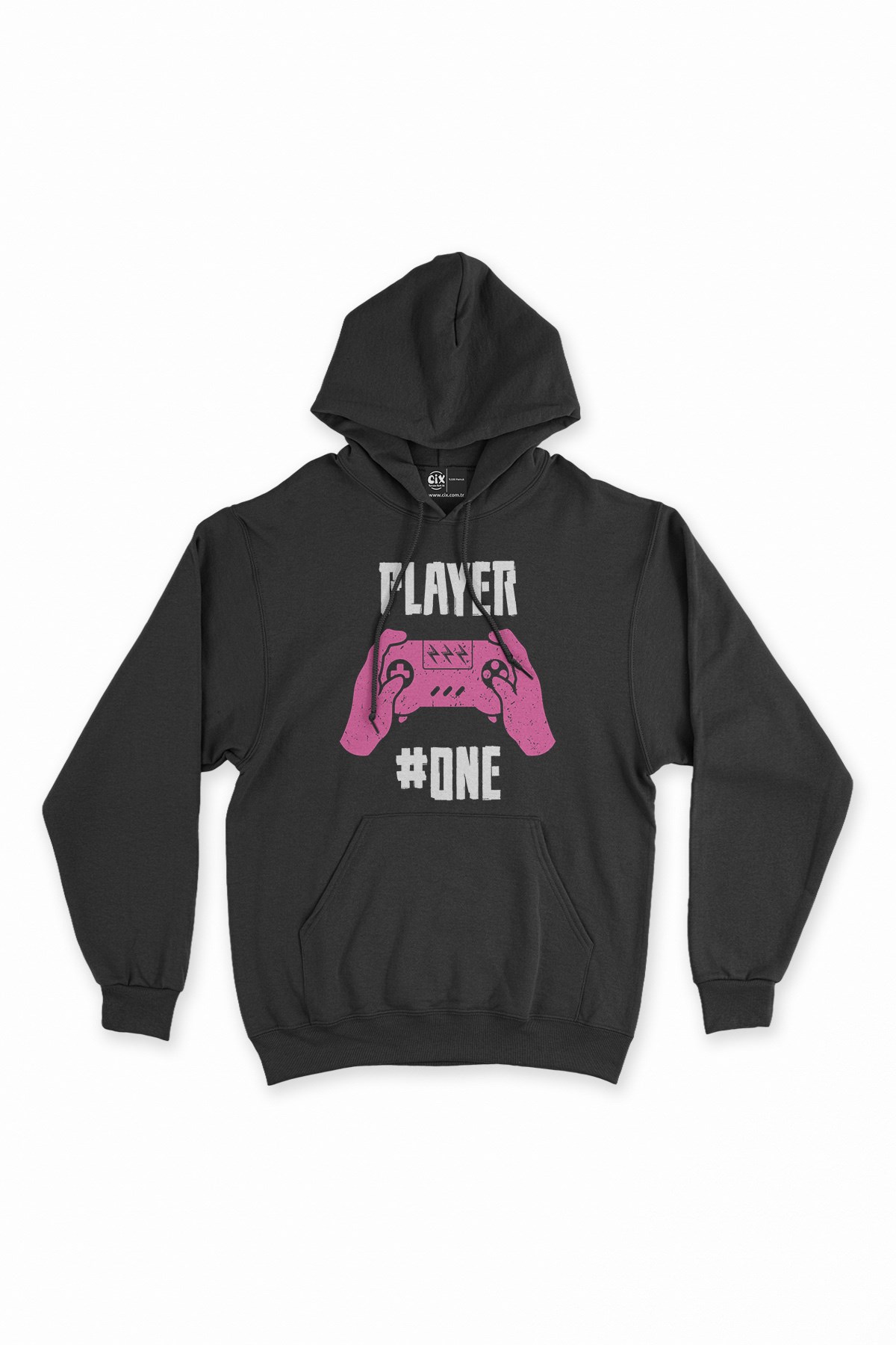 Player One  Siyah Kapşonlu Sweatshirt Hoodie