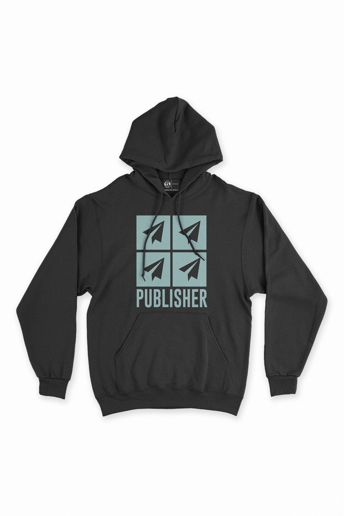 Publisher Siyah Kapşonlu Sweatshirt Hoodie