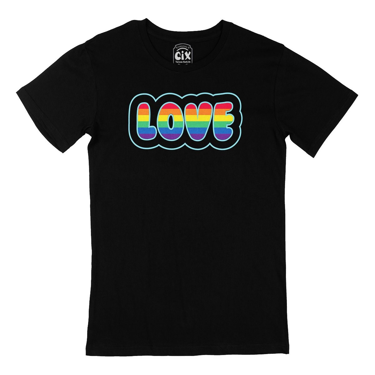 Rainbow Love Siyah Tişört