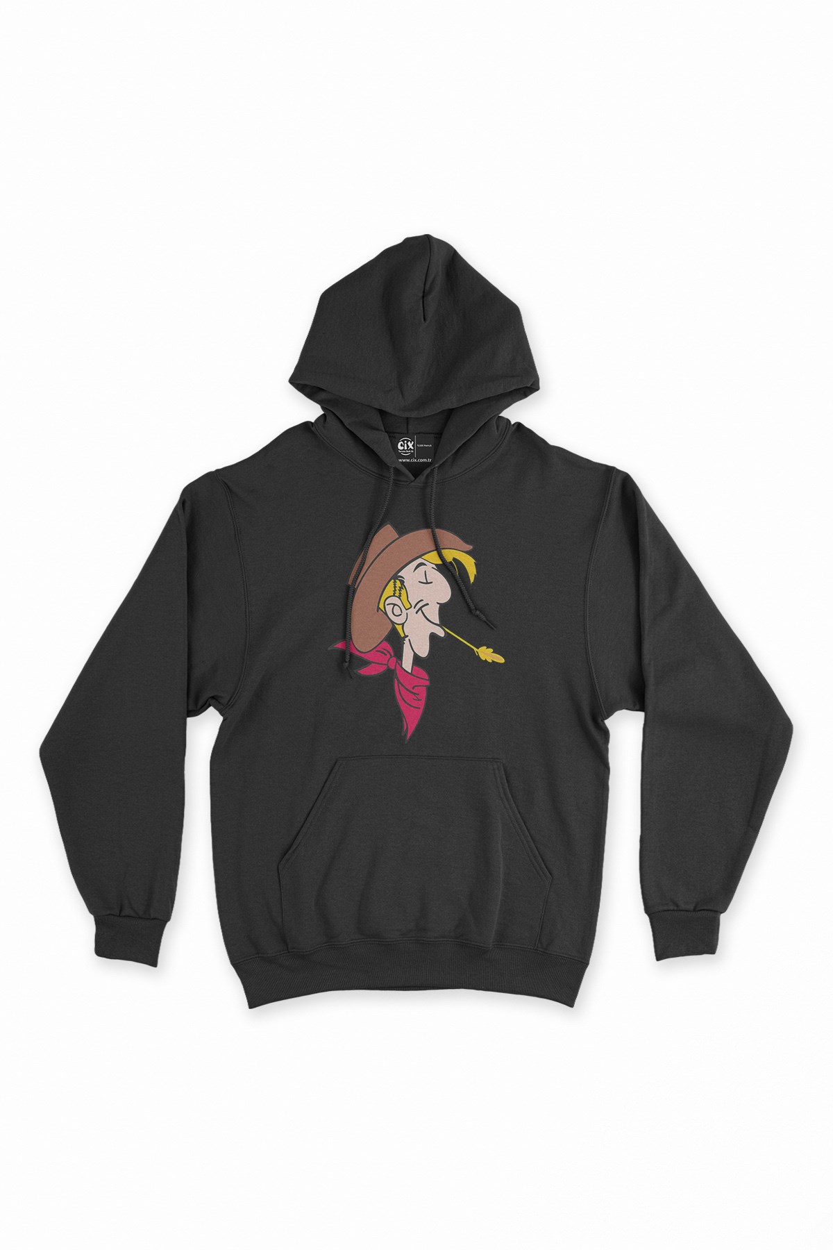 Red Kit Lucky Luke Siyah Kapşonlu Sweatshirt Hoodie