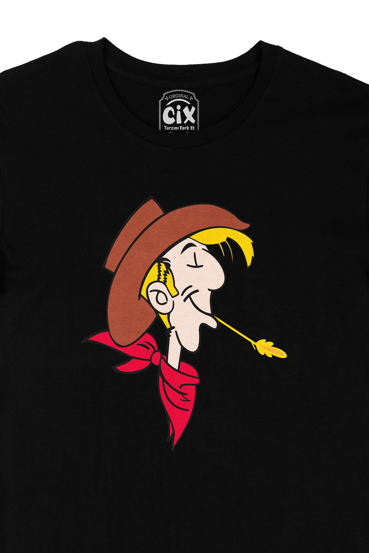 Cix Red Kit Lucky Luke Siyah Tişört - Ücretsiz Kargo