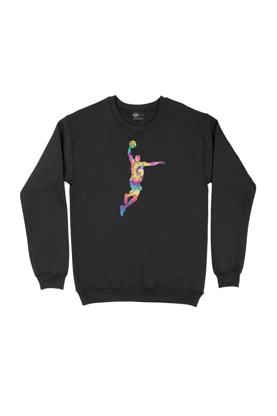 Renkli Basketbolcu Sweatshirt Renkli Basketbolcu Sweatshirt - Ücretsiz Kargo