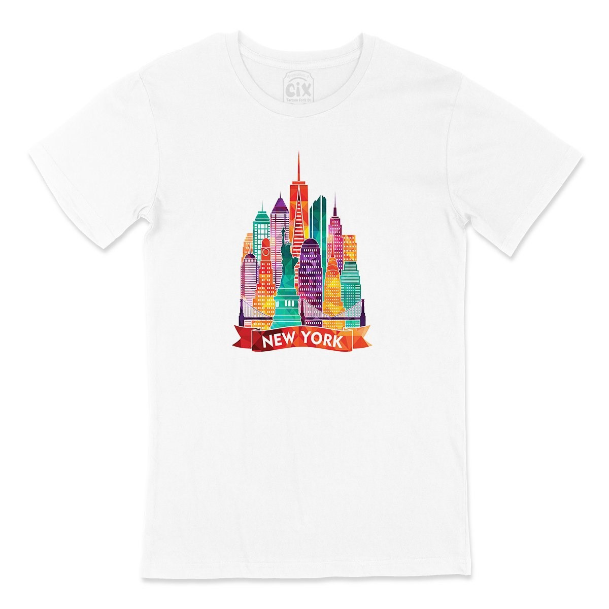 Renkli New York İllüstrasyon Tişört