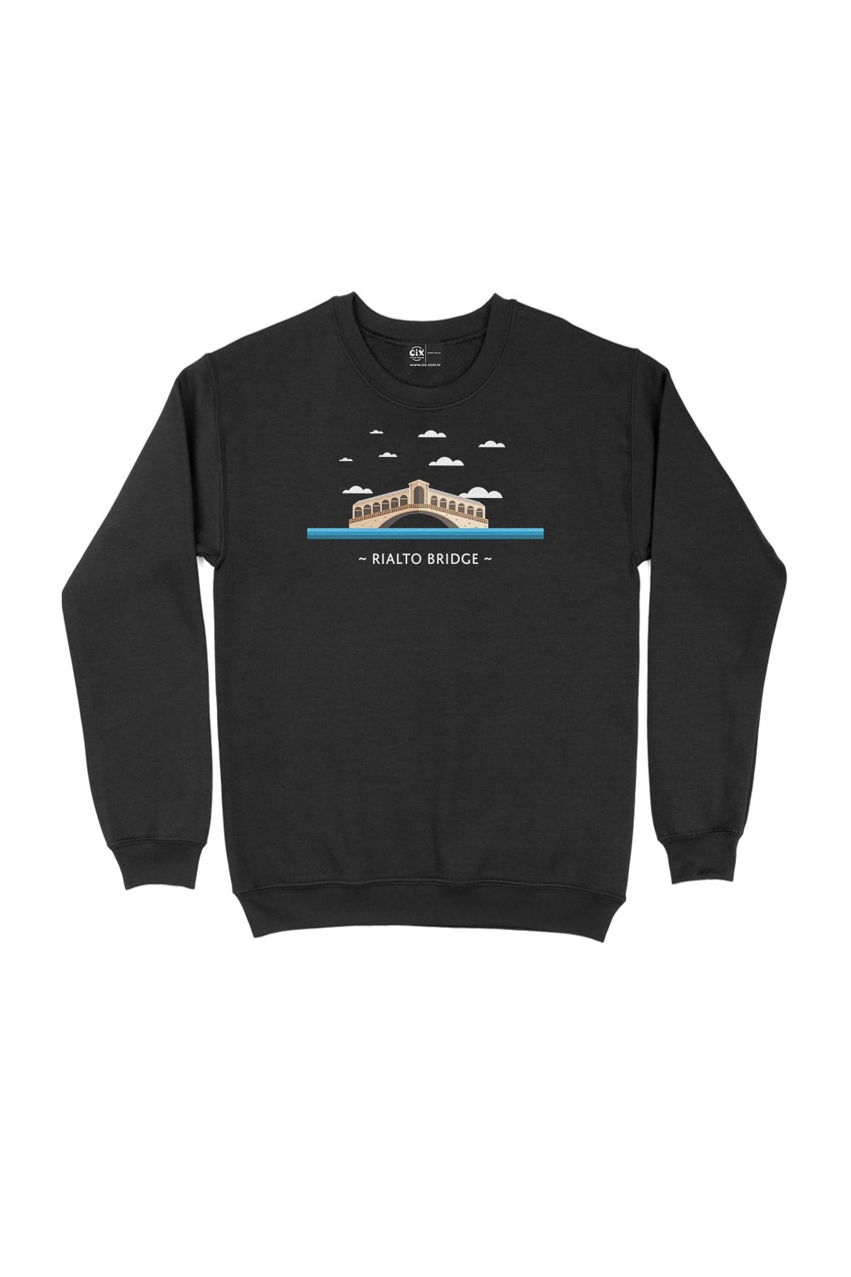 Rialto Köprüsü Siyah Sweatshirt