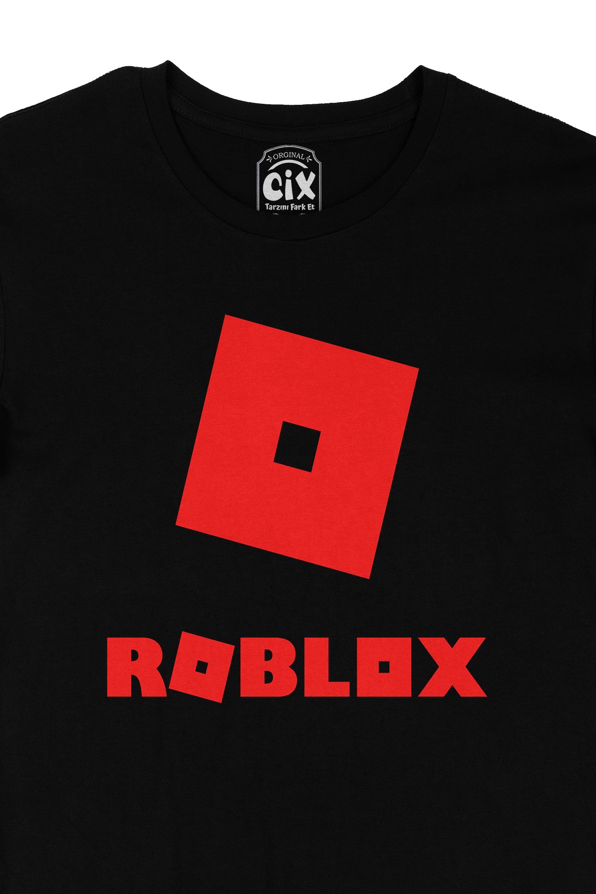 Cix Roblox Logolu Siyah Tişört - Ücretsiz Kargo
