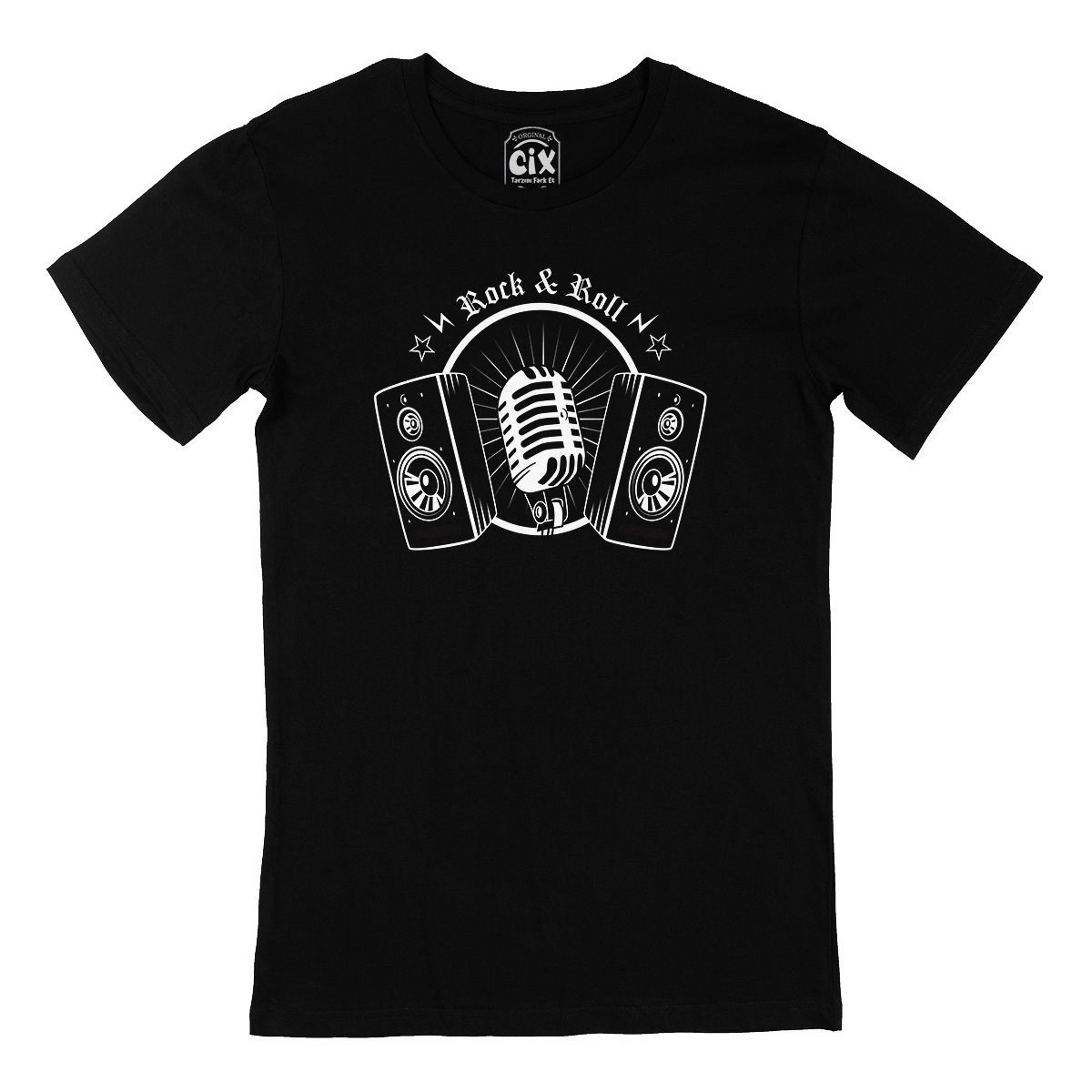 Rock And Roll Müzik Siyah Tişört