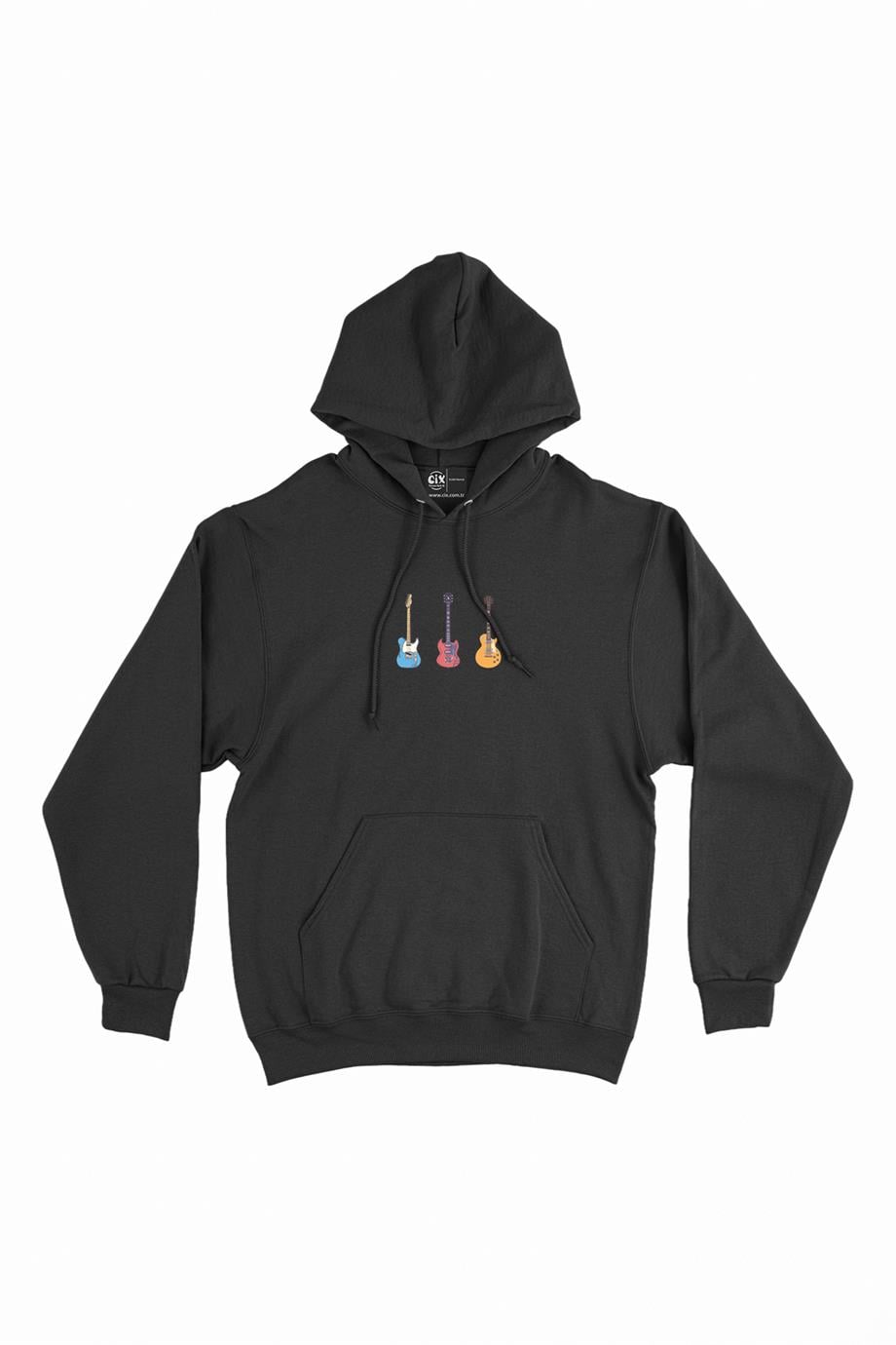 Rock Gitar Tasarımlı Minimal Kapşonlu Sweatshirt Hoodie Rock Gitar Tasarımlı Minimal Kapşonlu Sweatshirt Hoodie - Ücretsiz Kargo