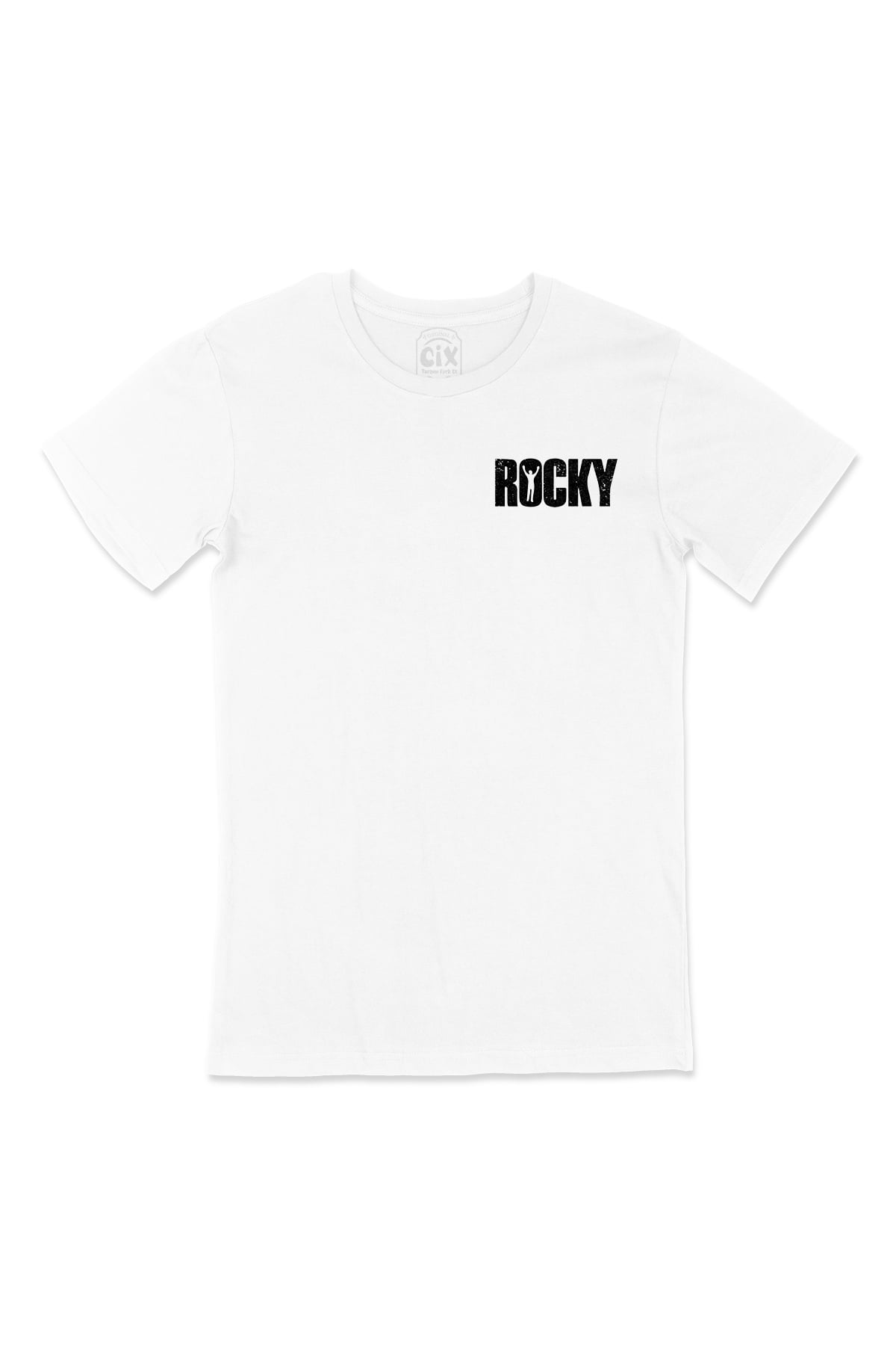 Rocky Cep Logo Tasarımlı Beyaz Tişört