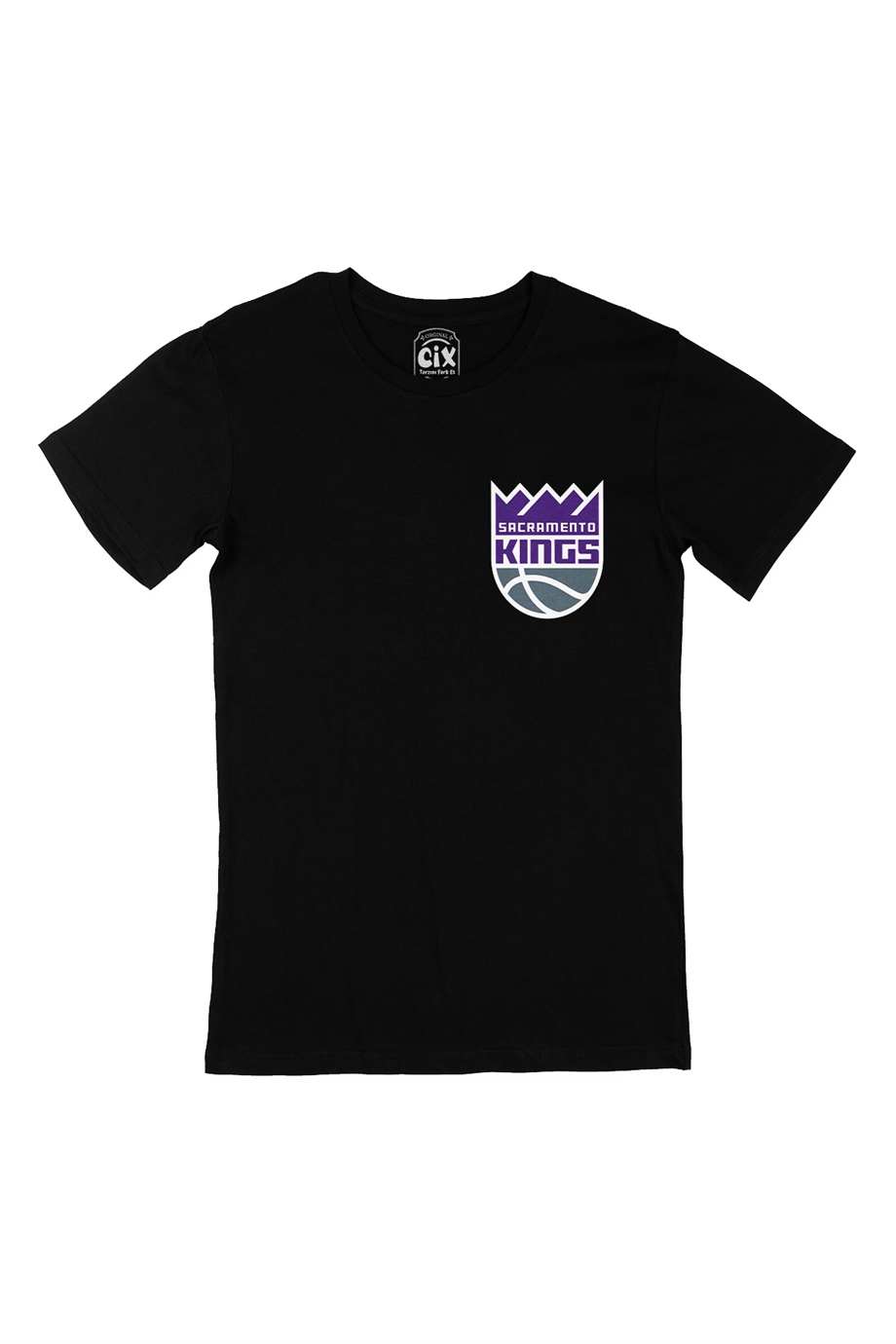 Sacramento Kings Cep Logo Tasarımlı Siyah Tişört