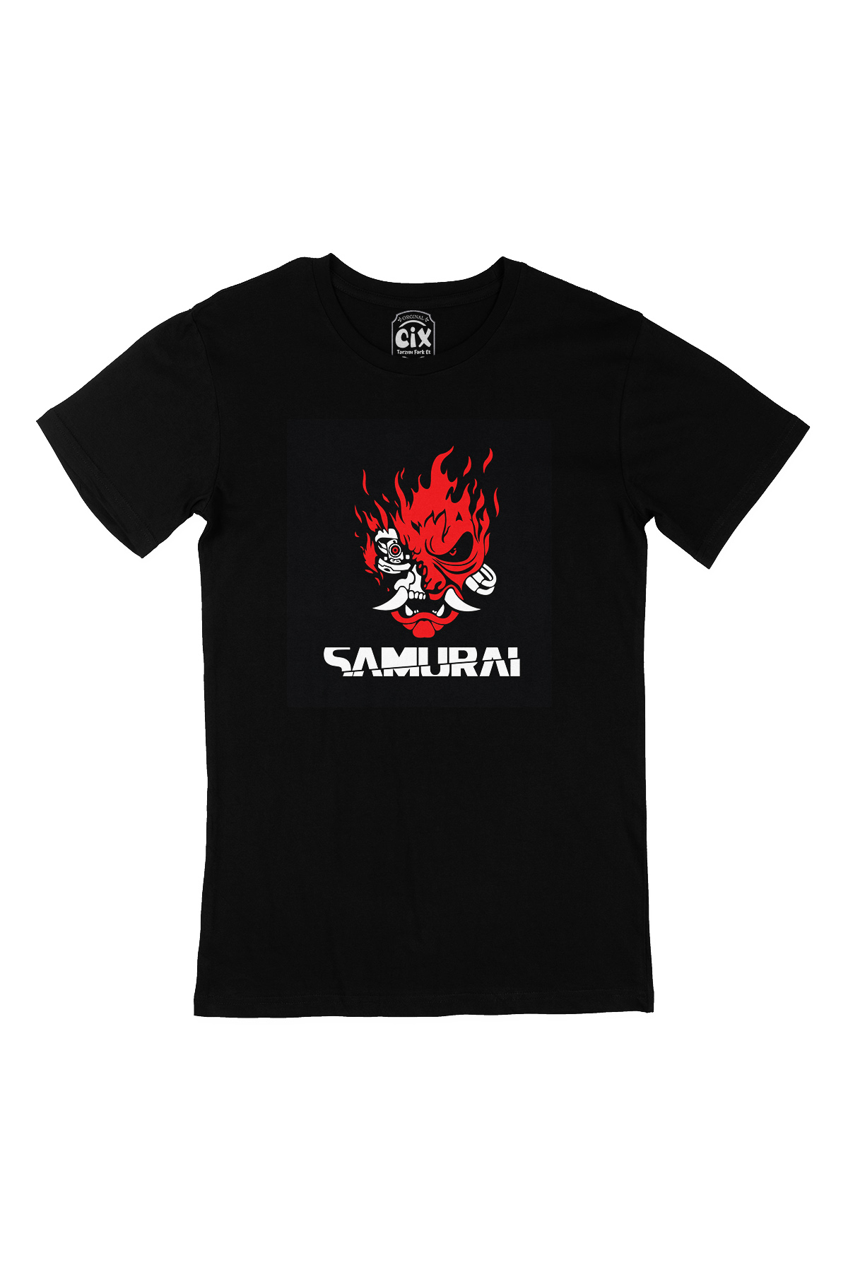Samurai Skull Siyah Tişört