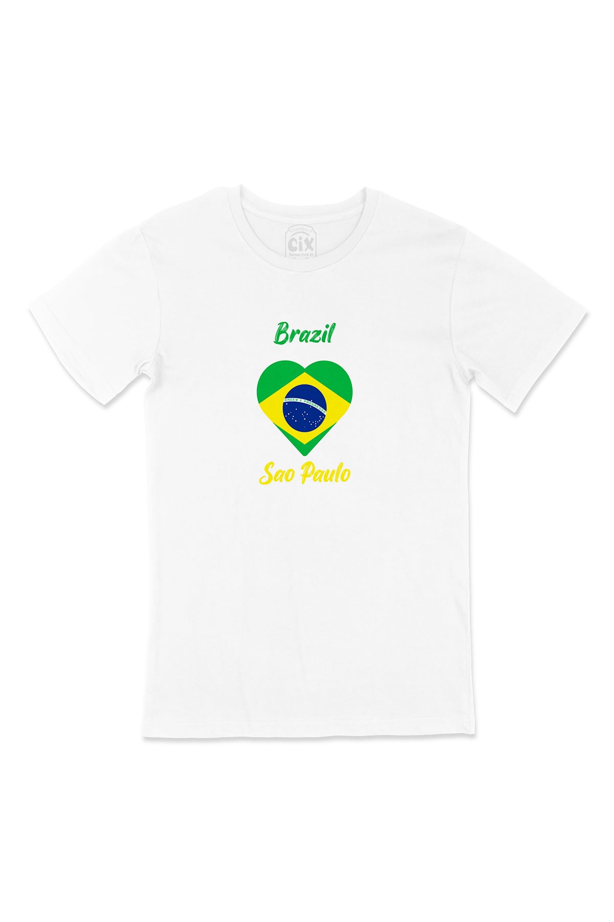 Sao Paulo Brezilya Bayraklı Kalpli Tişört