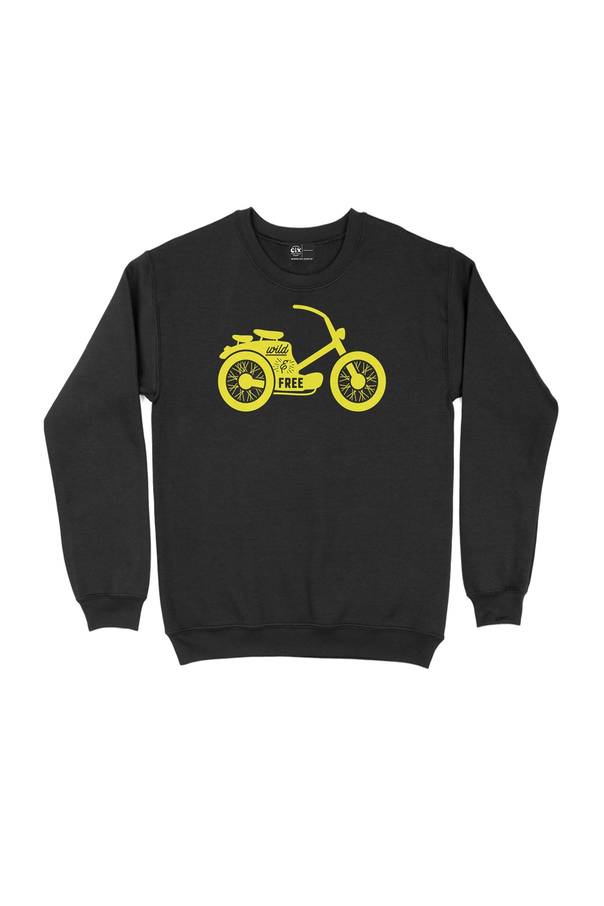 Sarı Bisiklet Siyah Sweatshirt