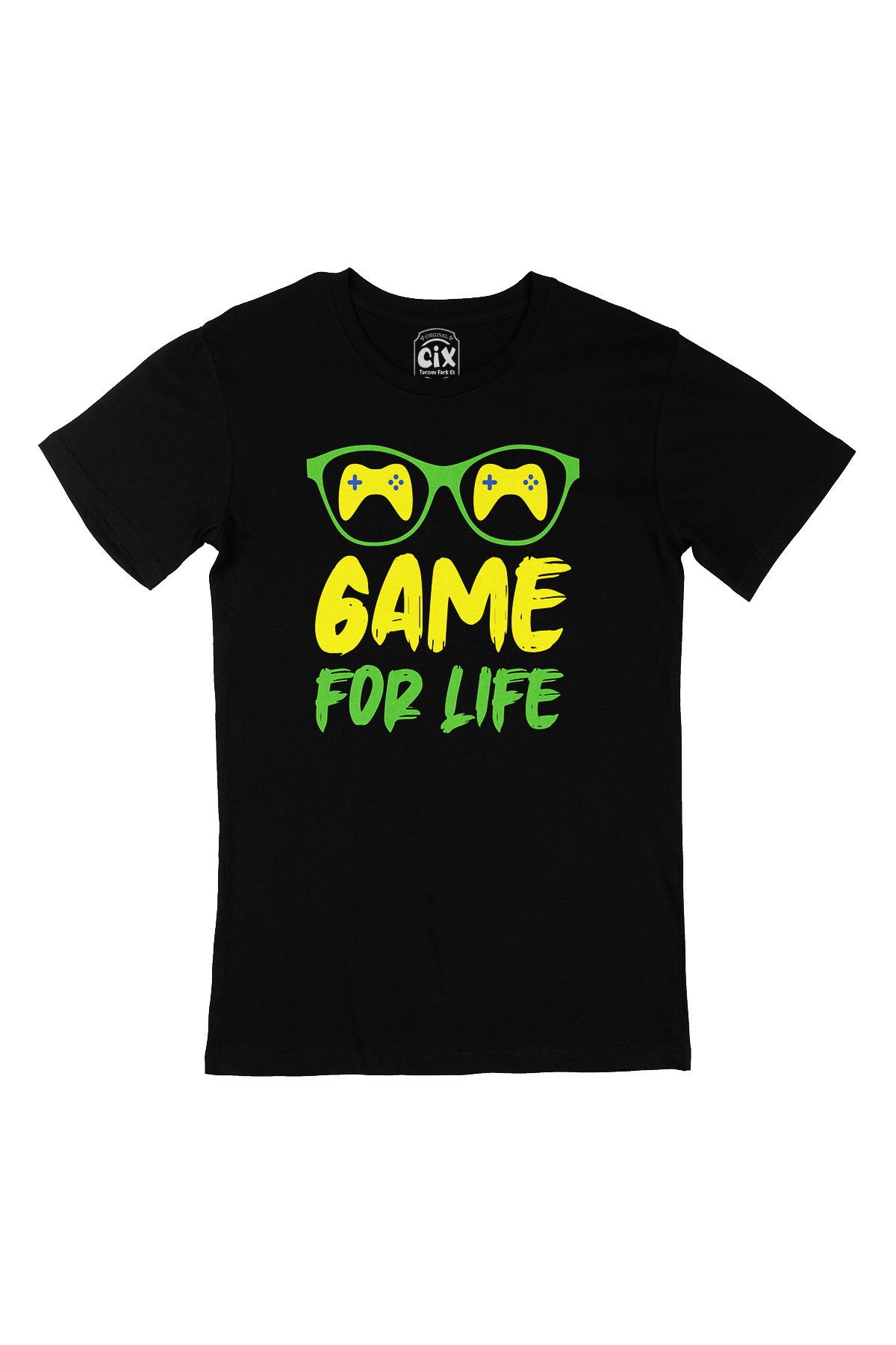 Sarı Game For Life Siyah Tişört