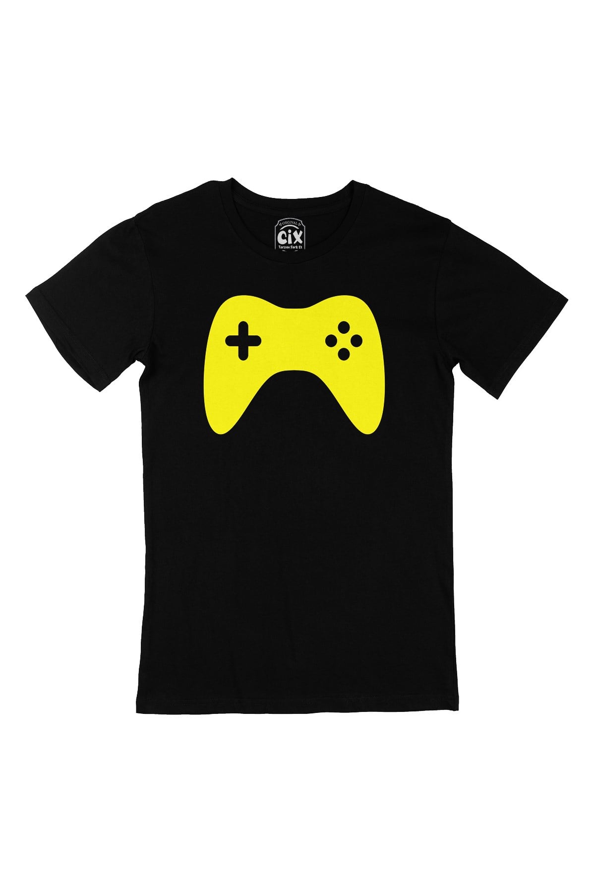 Sarı Joystick Siyah Tişört