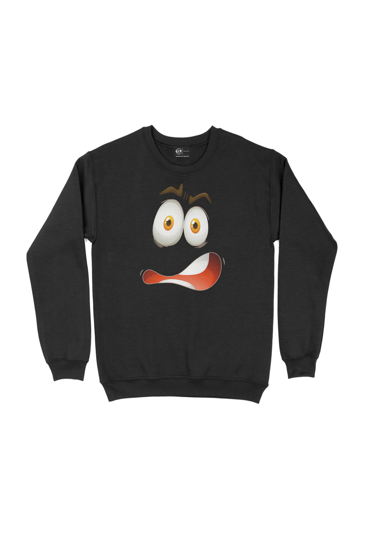 Şaşkın Surat Siyah Sweatshirt
