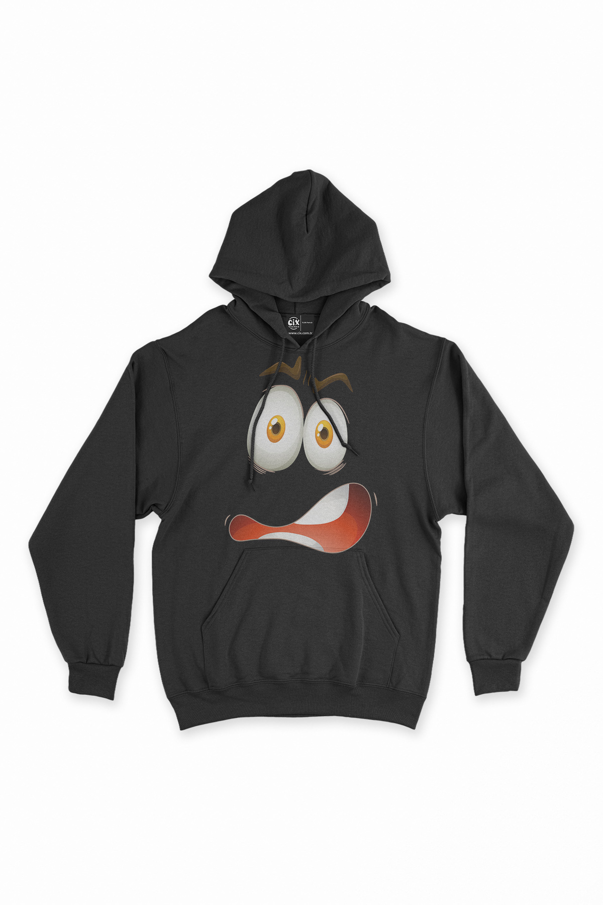 Şaşkın Surat Siyah Sweatshirt Hoodie