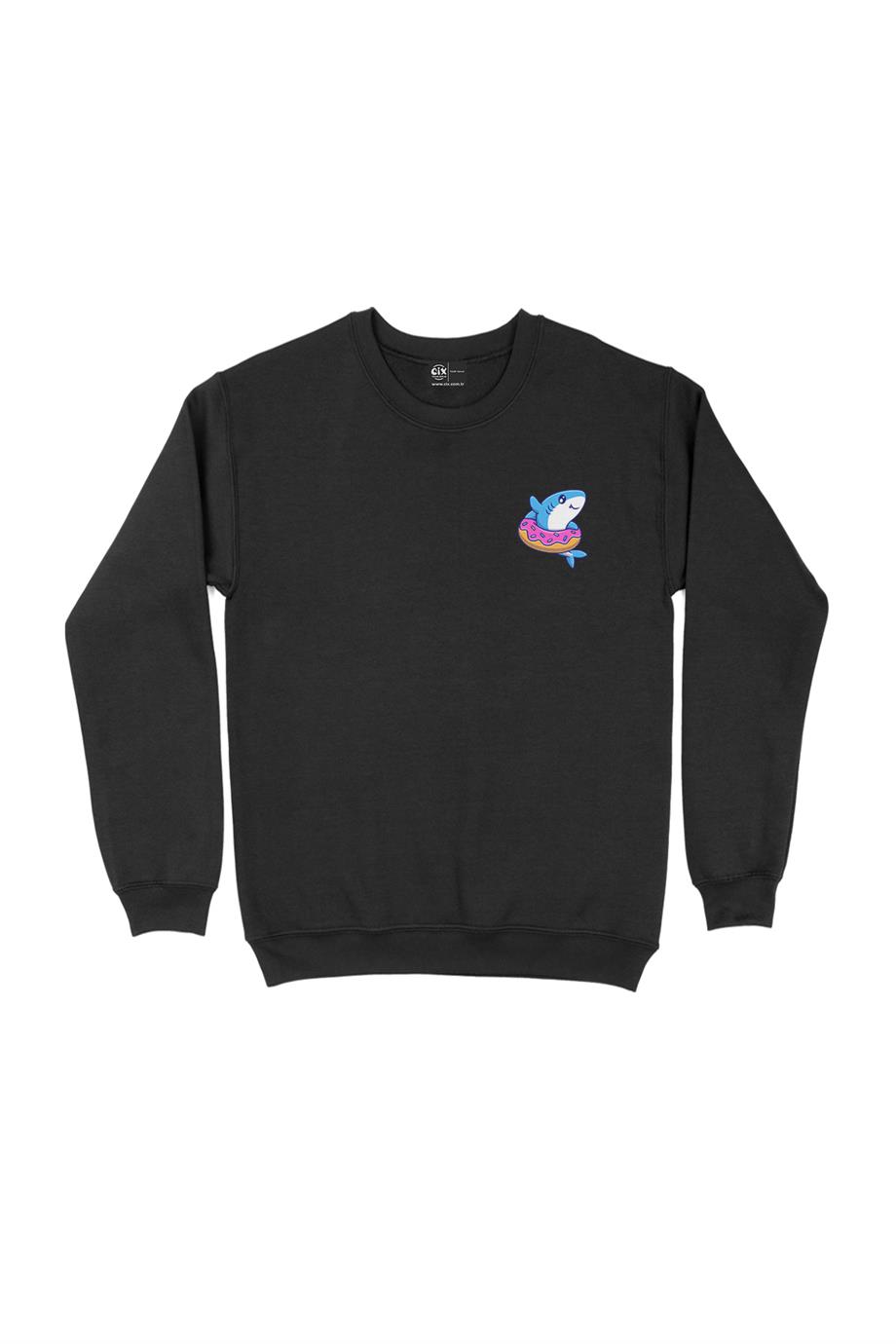 Sevimli Köpek Balığı Cep Tasarım Baskılı Sweatshirt Sevimli Köpek Balığı Cep Tasarım Baskılı Sweatshirt - Ücretsiz Kargo