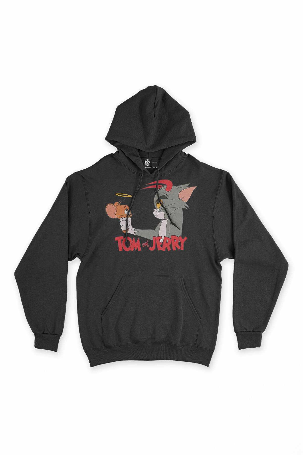 Sevimli Tom ve Jerry Siyah Sweatshirt Hoodie