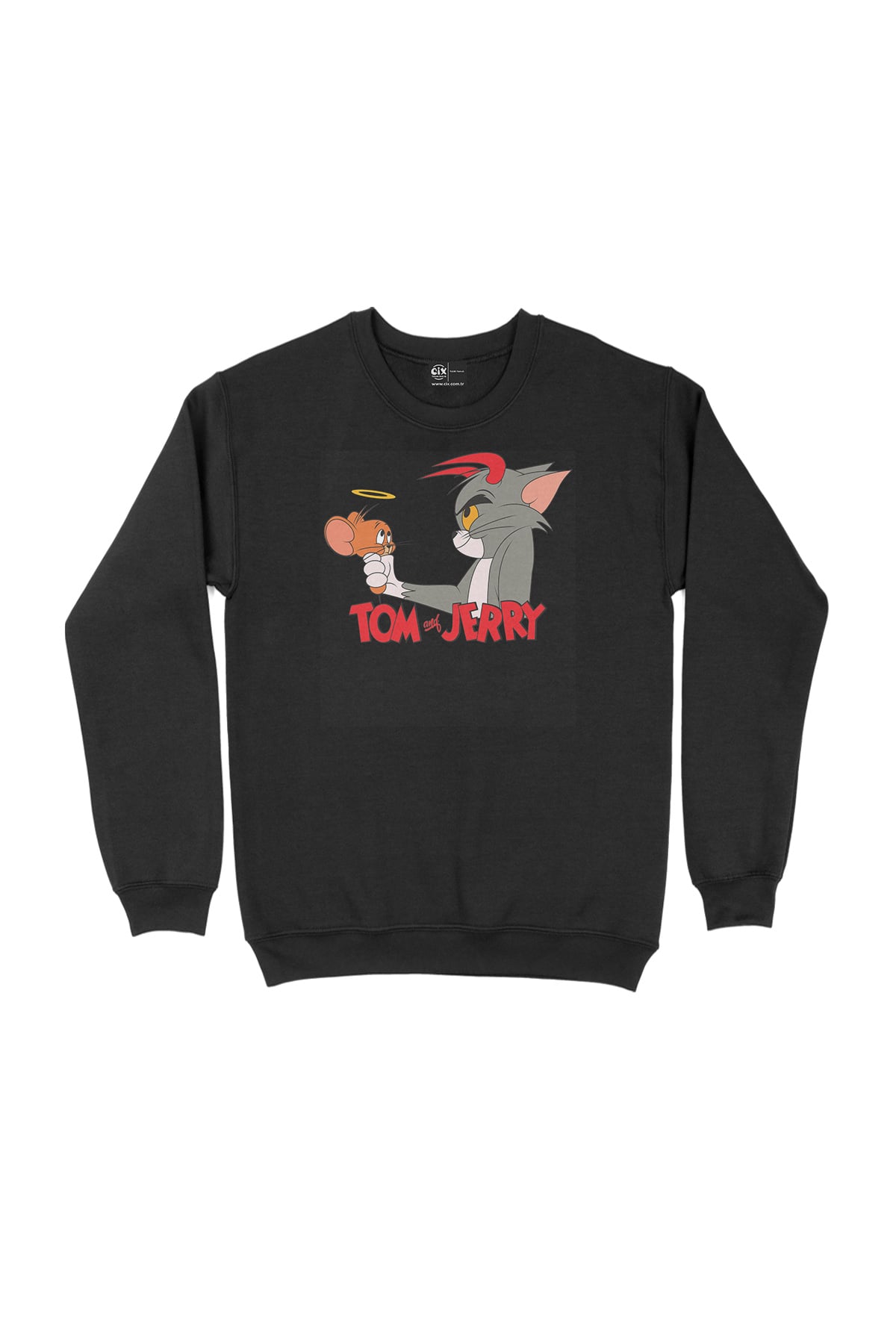 Sevimli Tom ve Jerry Siyah Sweatshirt