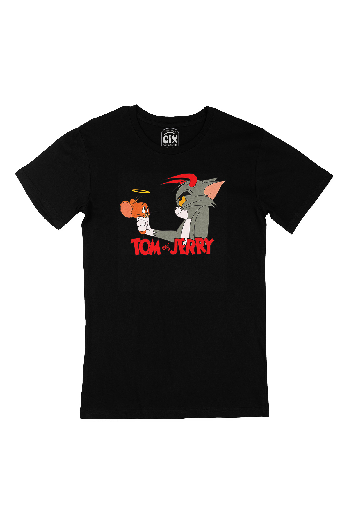 Sevimli Tom ve Jerry Siyah Tişört