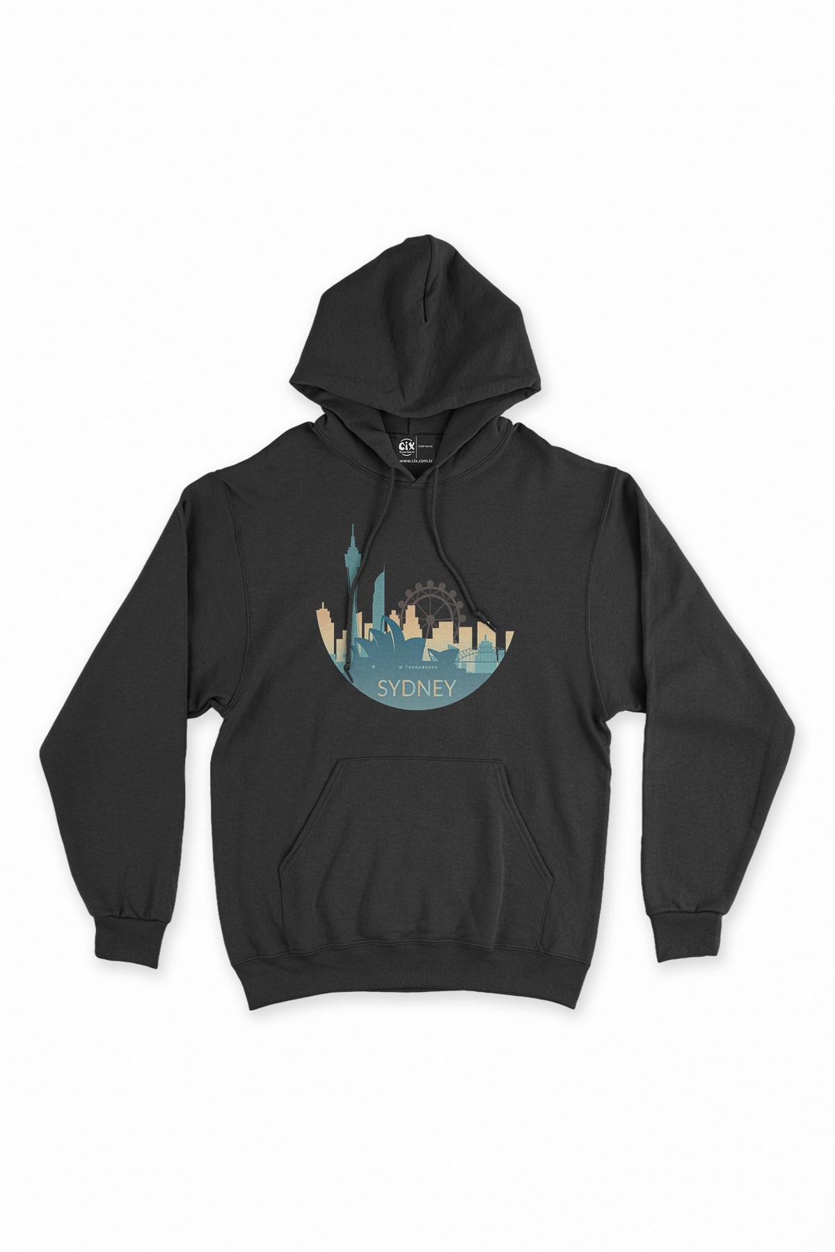 Sidney Siyah Kapşonlu Sweatshirt Hoodie