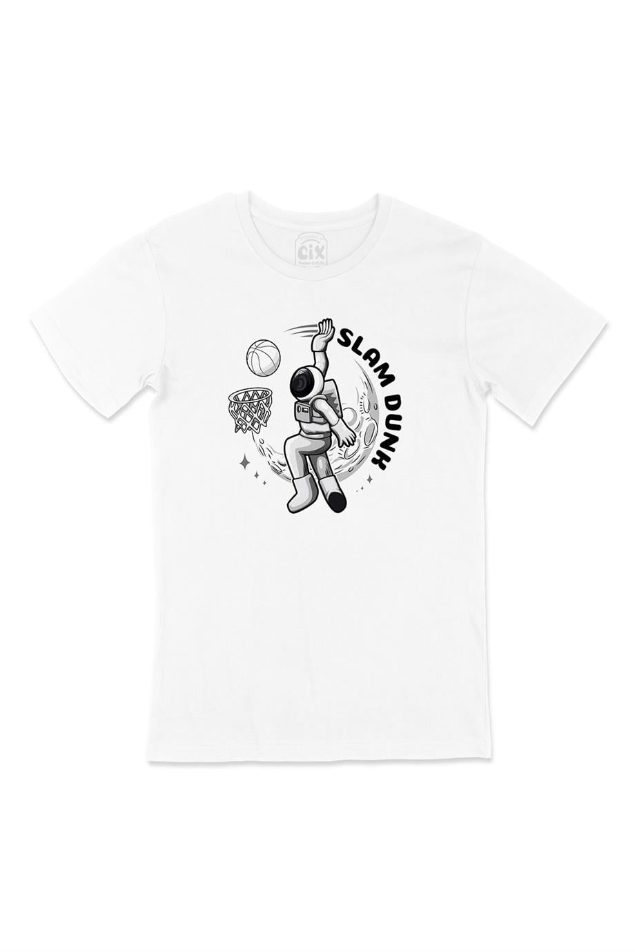 Slam Dunk Astronot Beyaz Tişört