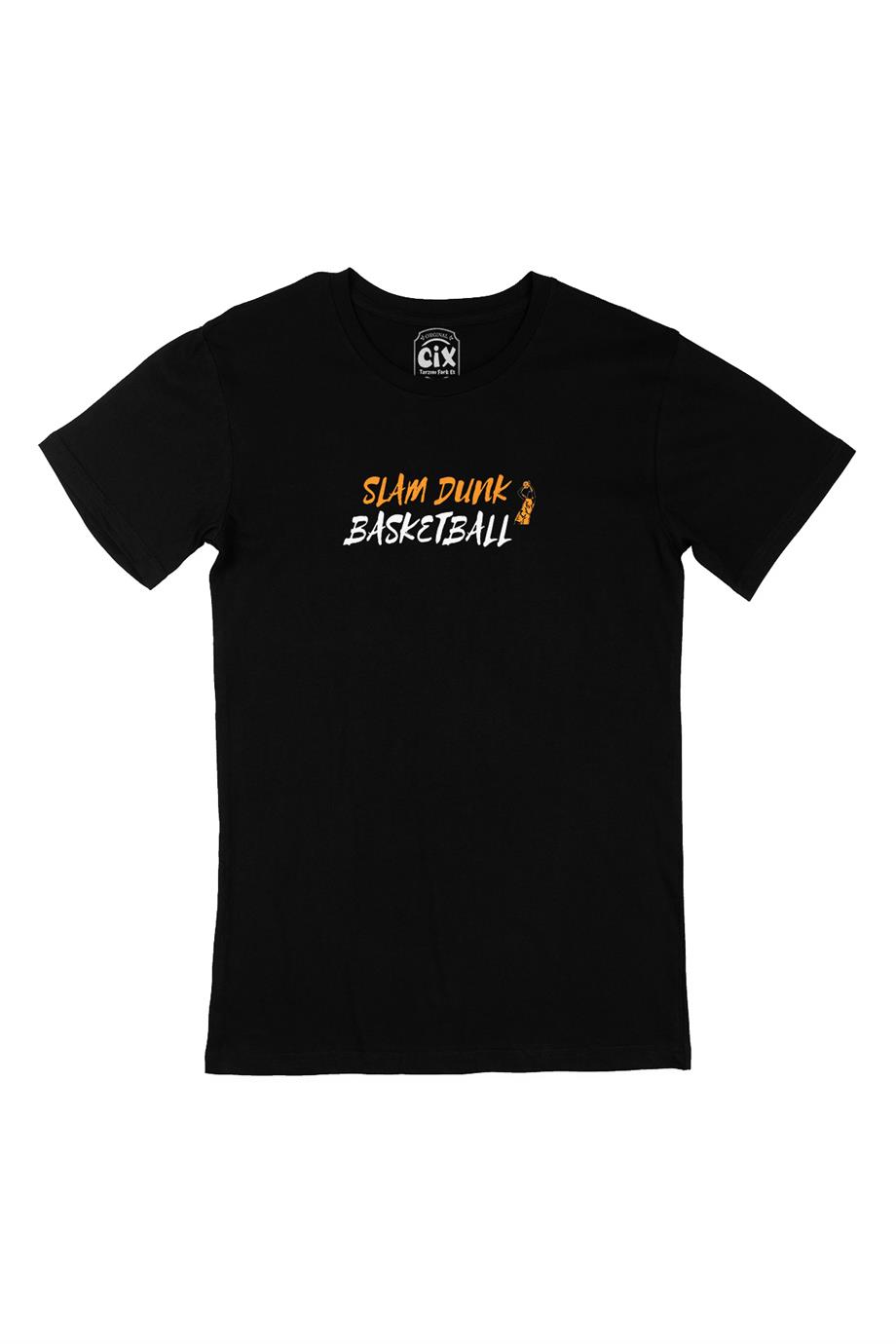 Slam Dunk Basketbol Siyah Tişört