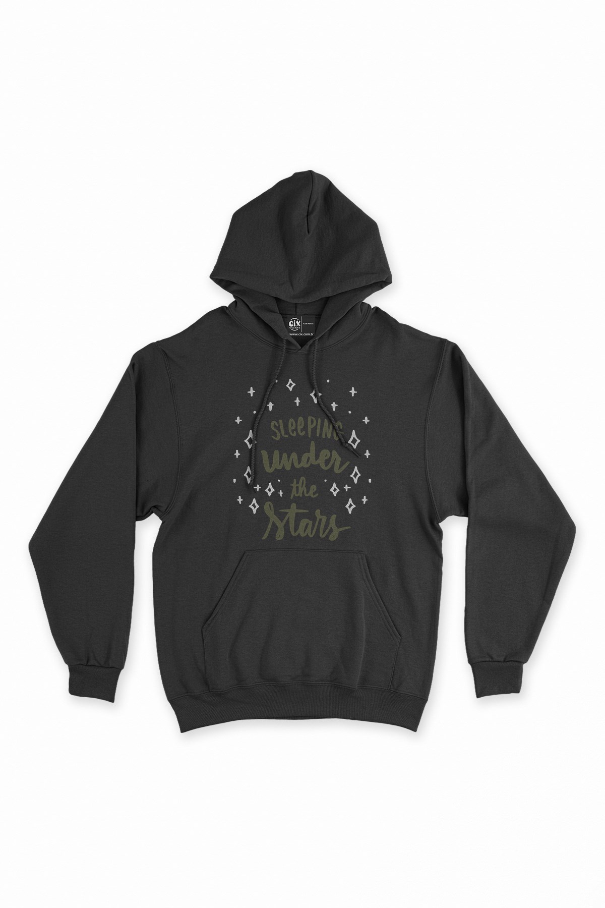 Sleeping Under The Stars Siyah Kapşonlu Sweatshirt Hoodie