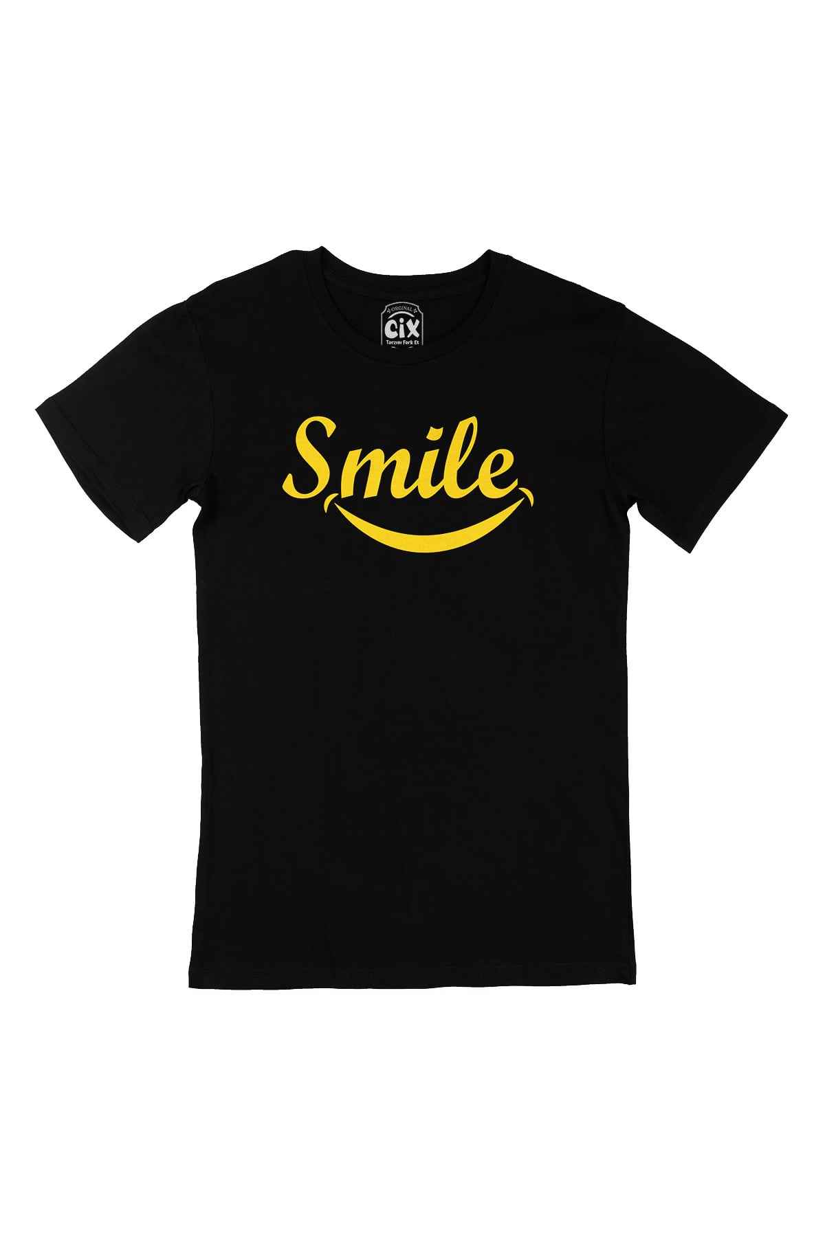 Smile Gülümse Siyah Tişört