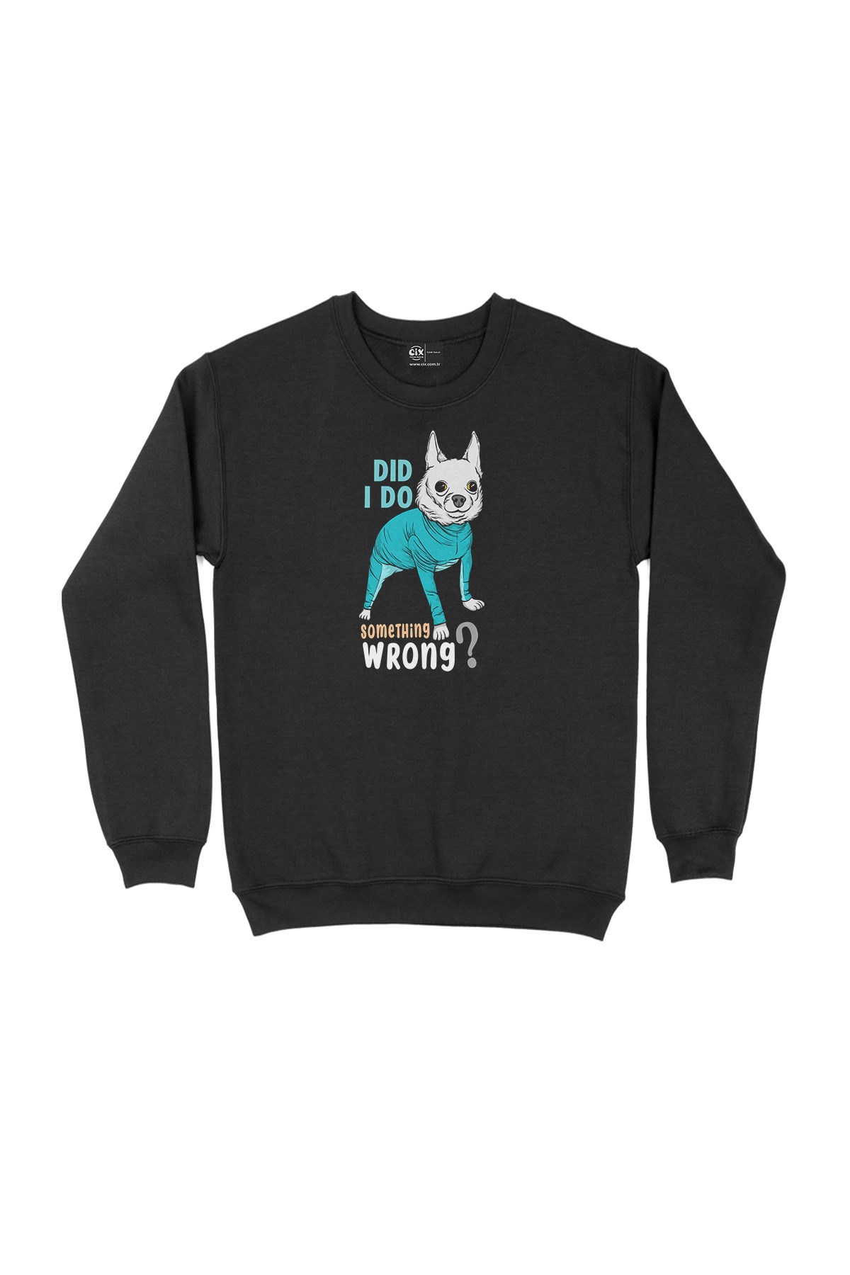 Something Wrong Dog Siyah Sweatshirt