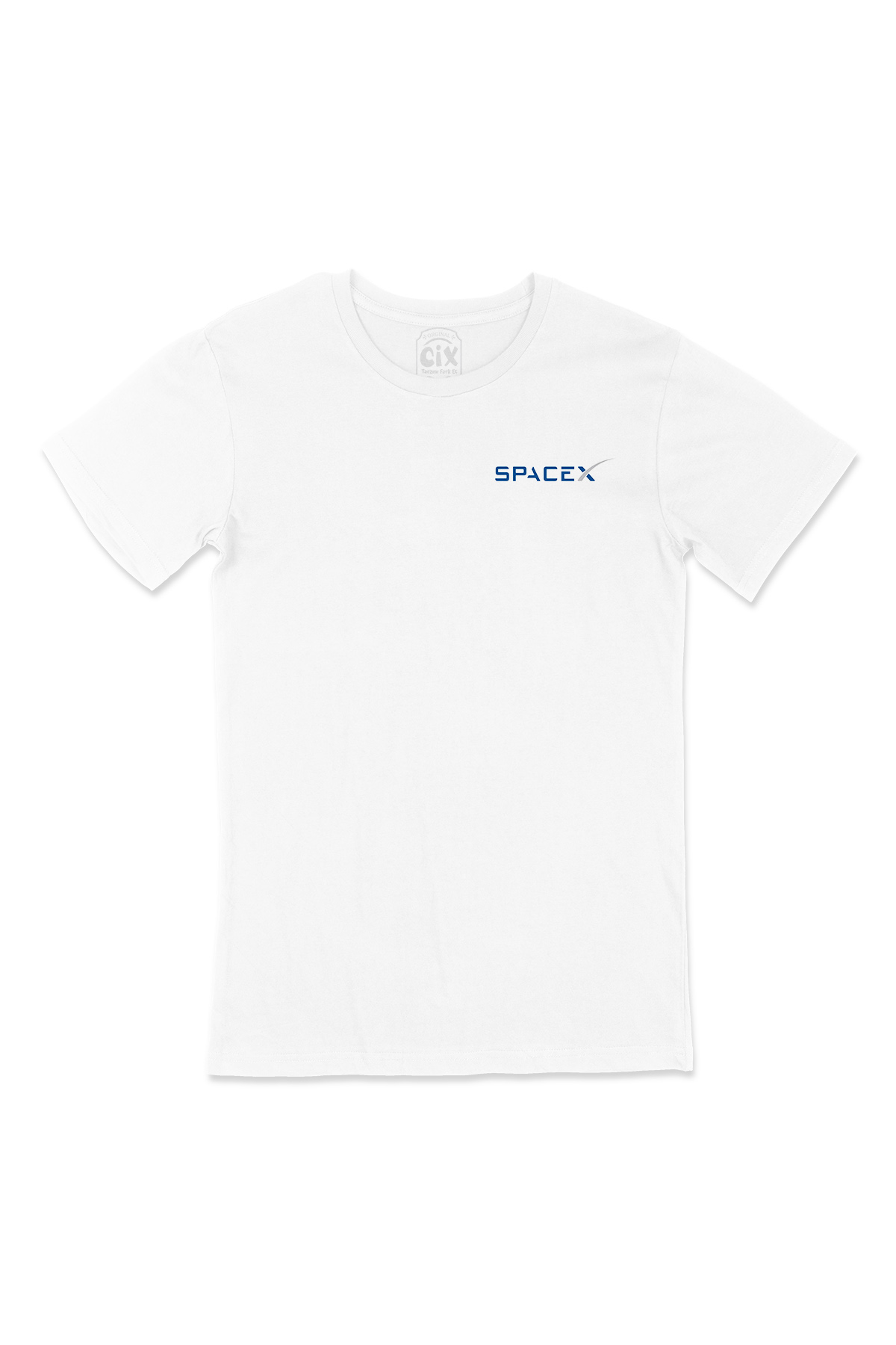 Spacex Cep Logo Tasarımlı Beyaz Tişört