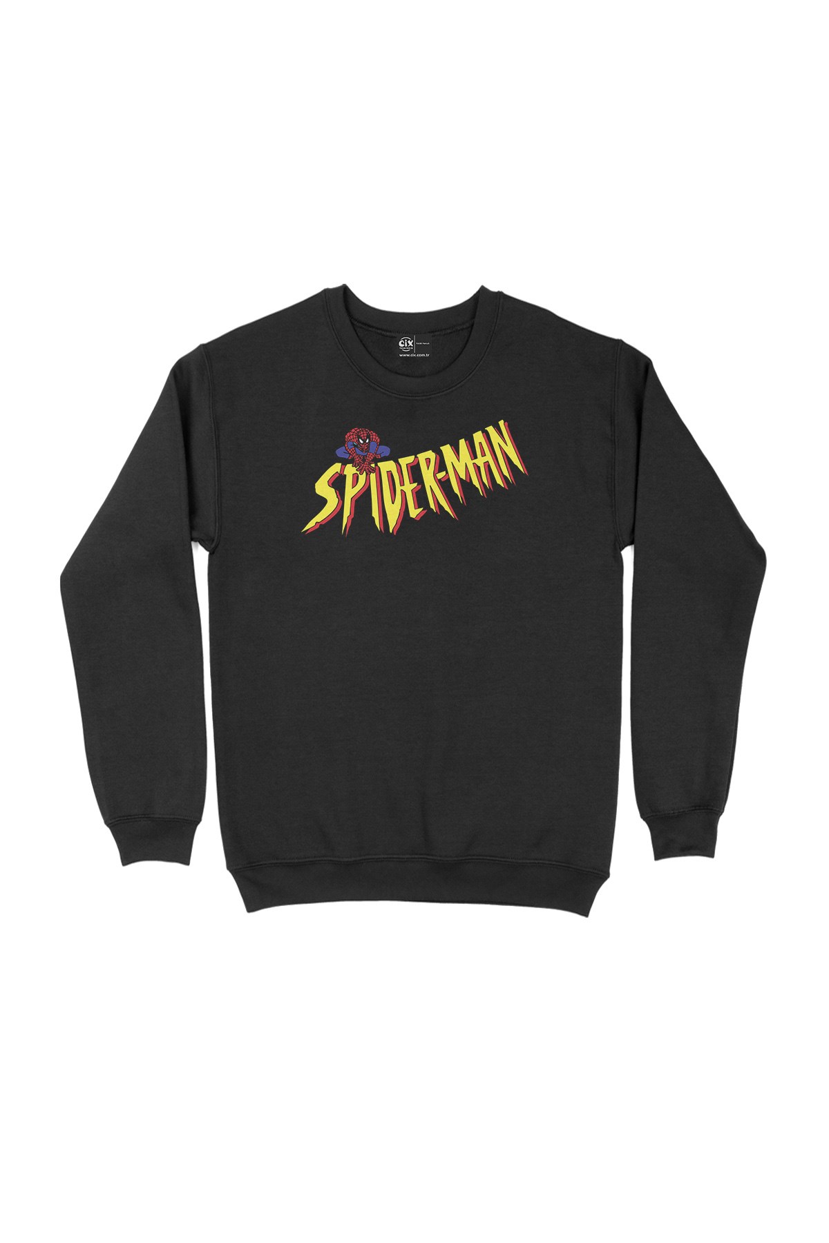 Spiderman Logolu Siyah Sweatshirt